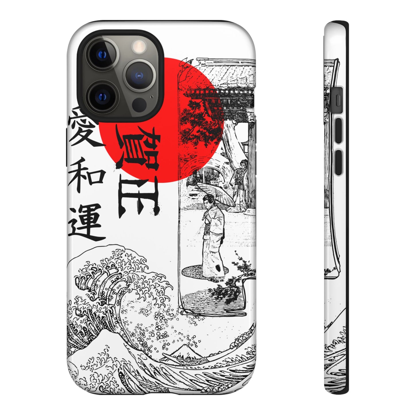 Japanese Zen Art Phone Case - Tough Cases with Wave Design