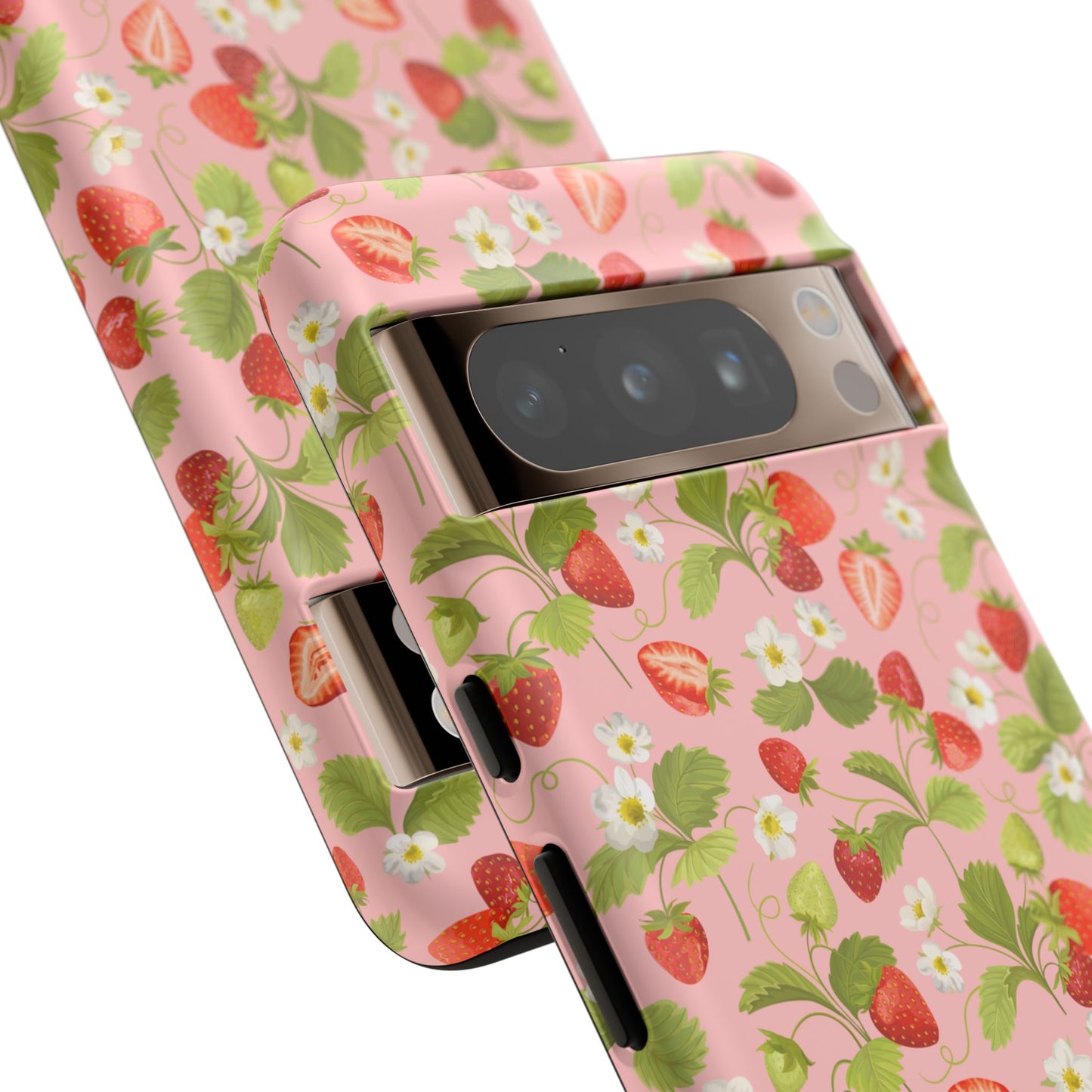Strawberry Floral Tough Case - Cute Berry Pattern Phone Cover