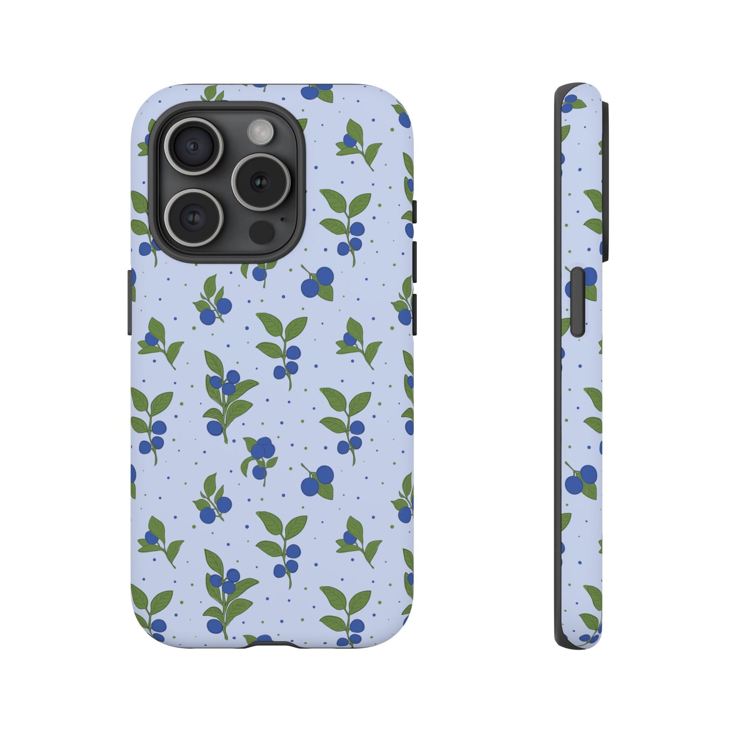 Floral Tough Phone Case - Blueberry Blossom Design