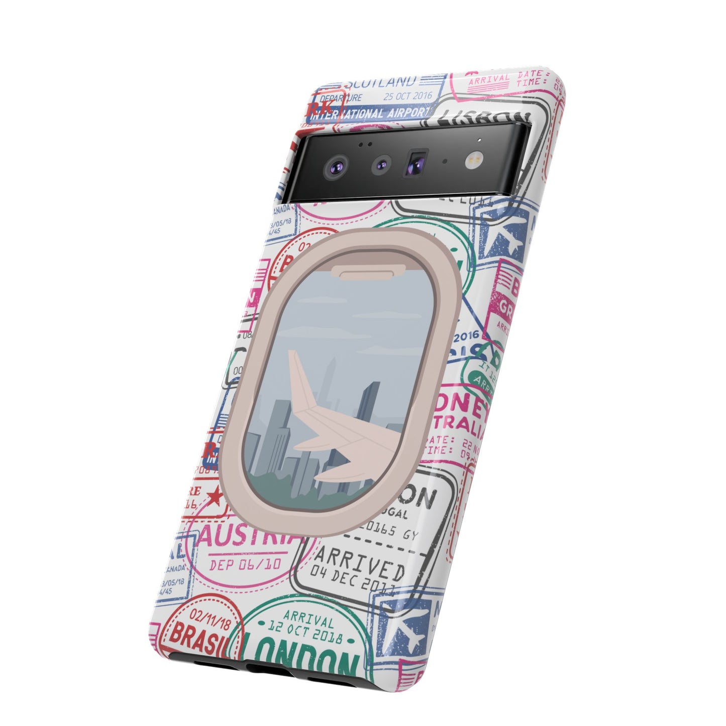 Travel-Themed Phone Case with Airplane Design