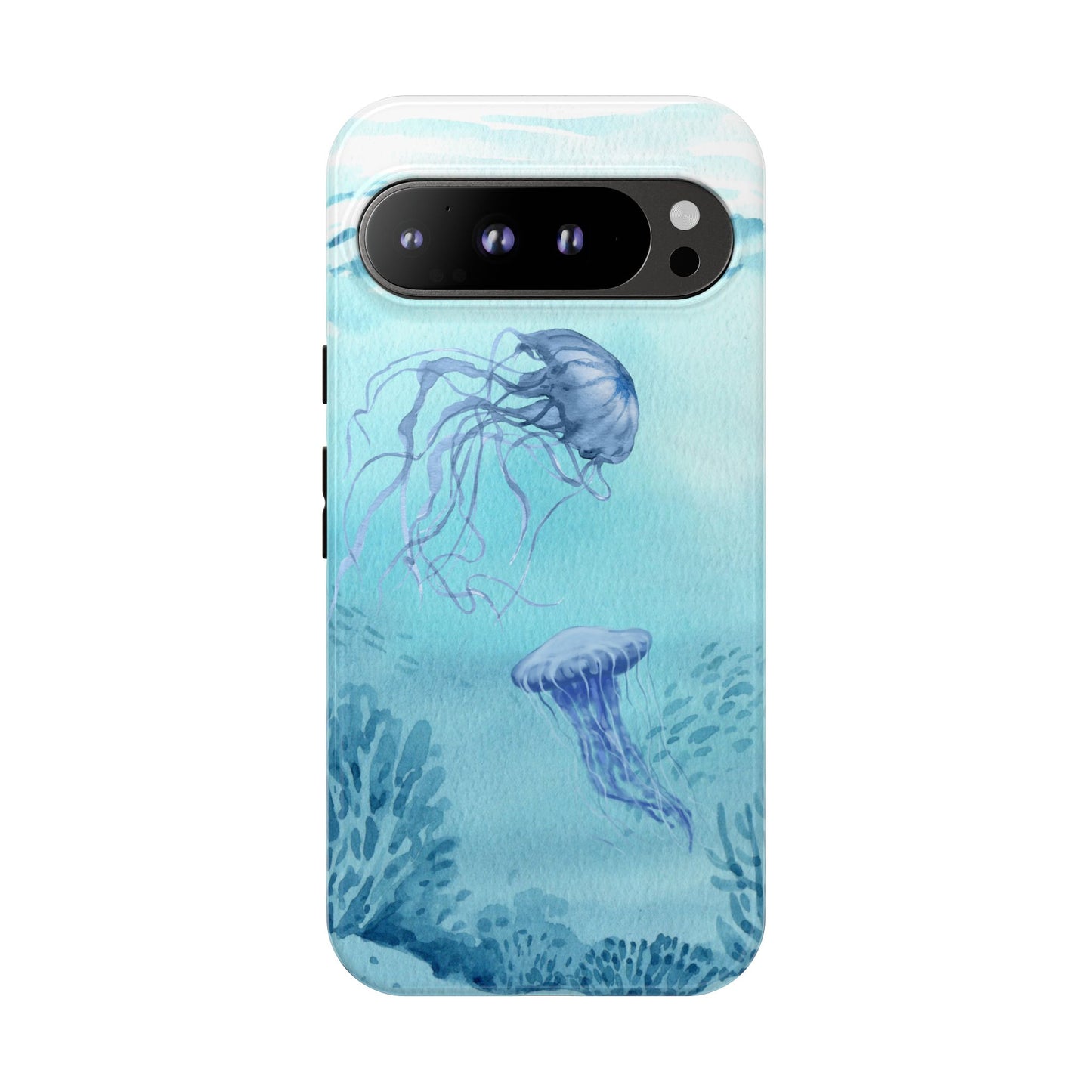 Ocean-Inspired Tough Phone Case with Jellyfish Design