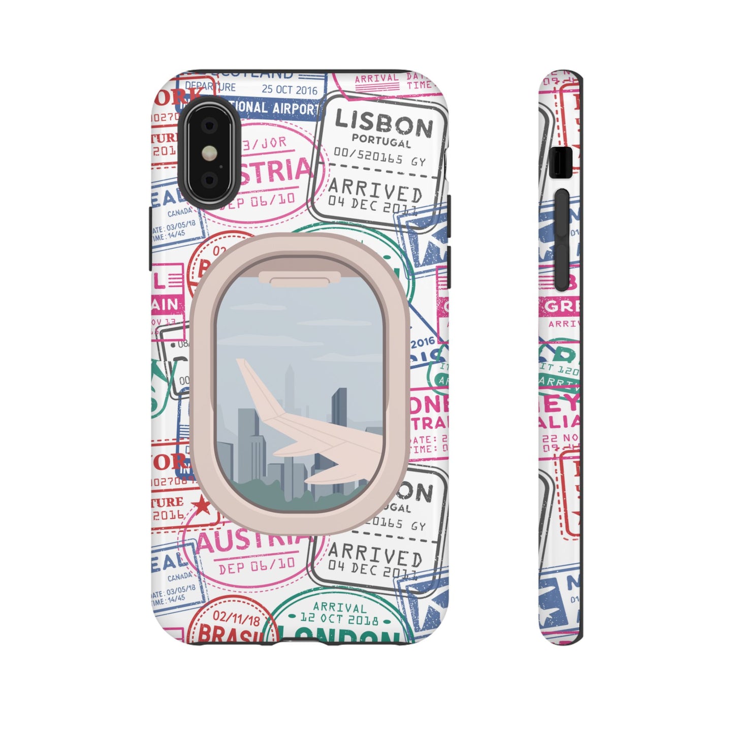 Travel-Themed Phone Case with Airplane Design