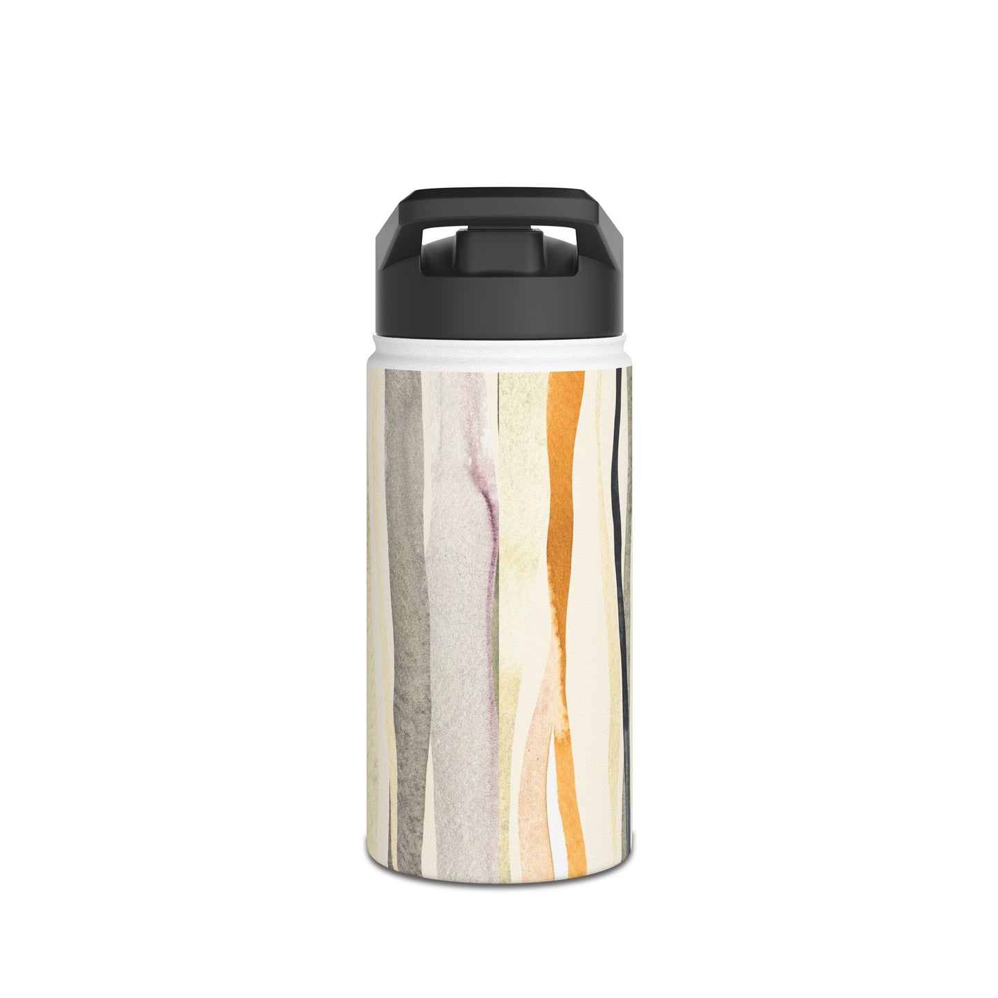 Stylish Stainless Steel Water Bottle - Artistic Striped Design