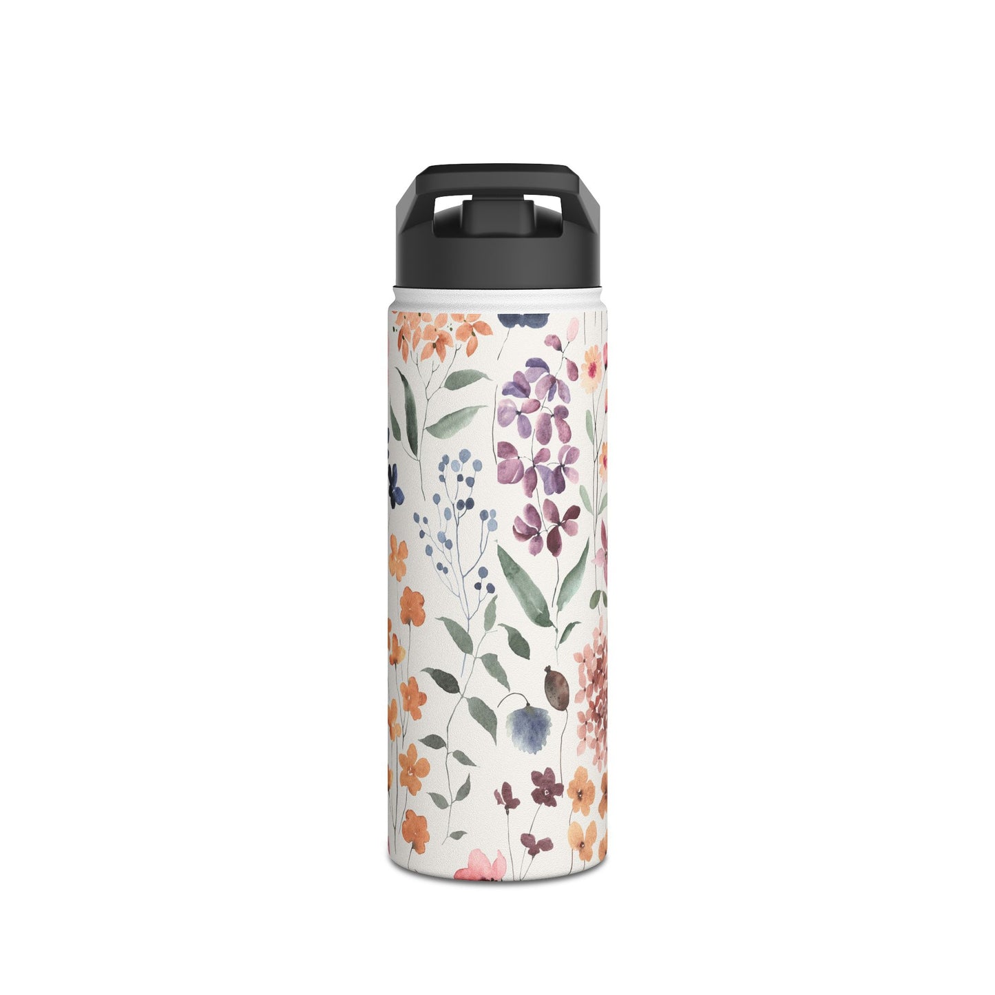 Floral Stainless Steel Water Bottle, Eco-Friendly Travel Mug, Reusable Drink Container, Gift for Nature Lovers, Summer Hydration
