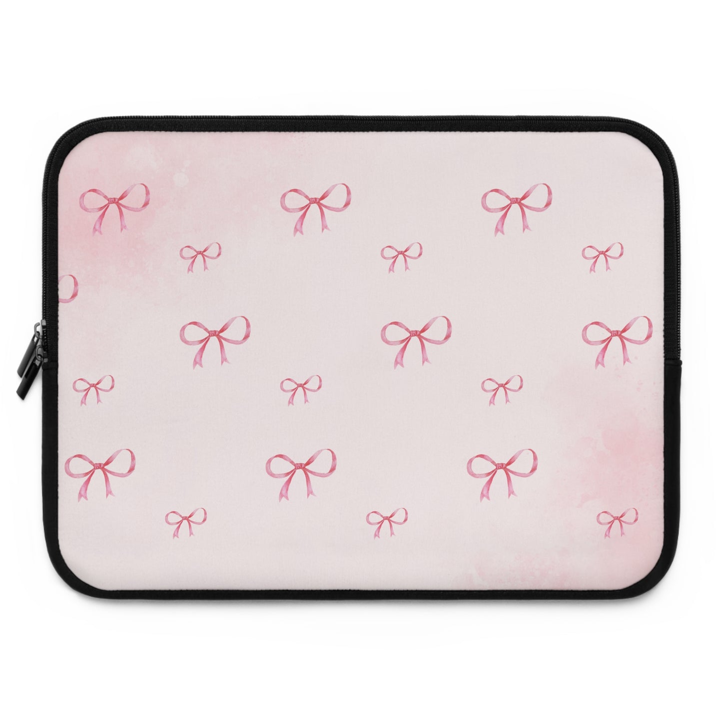 Chic Pink Bow Laptop Sleeve - Stylish Protection for Your Device