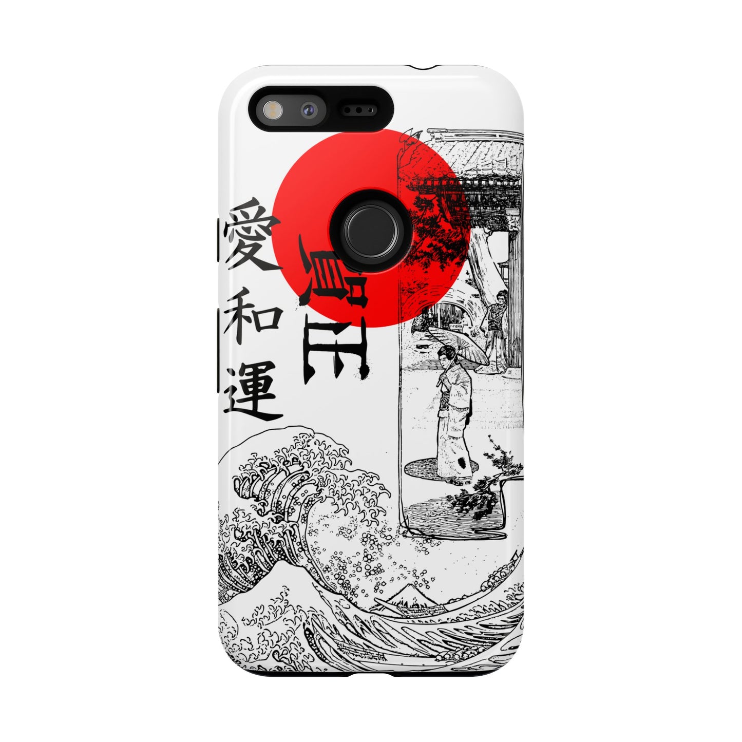 Japanese Zen Art Phone Case - Tough Cases with Wave Design