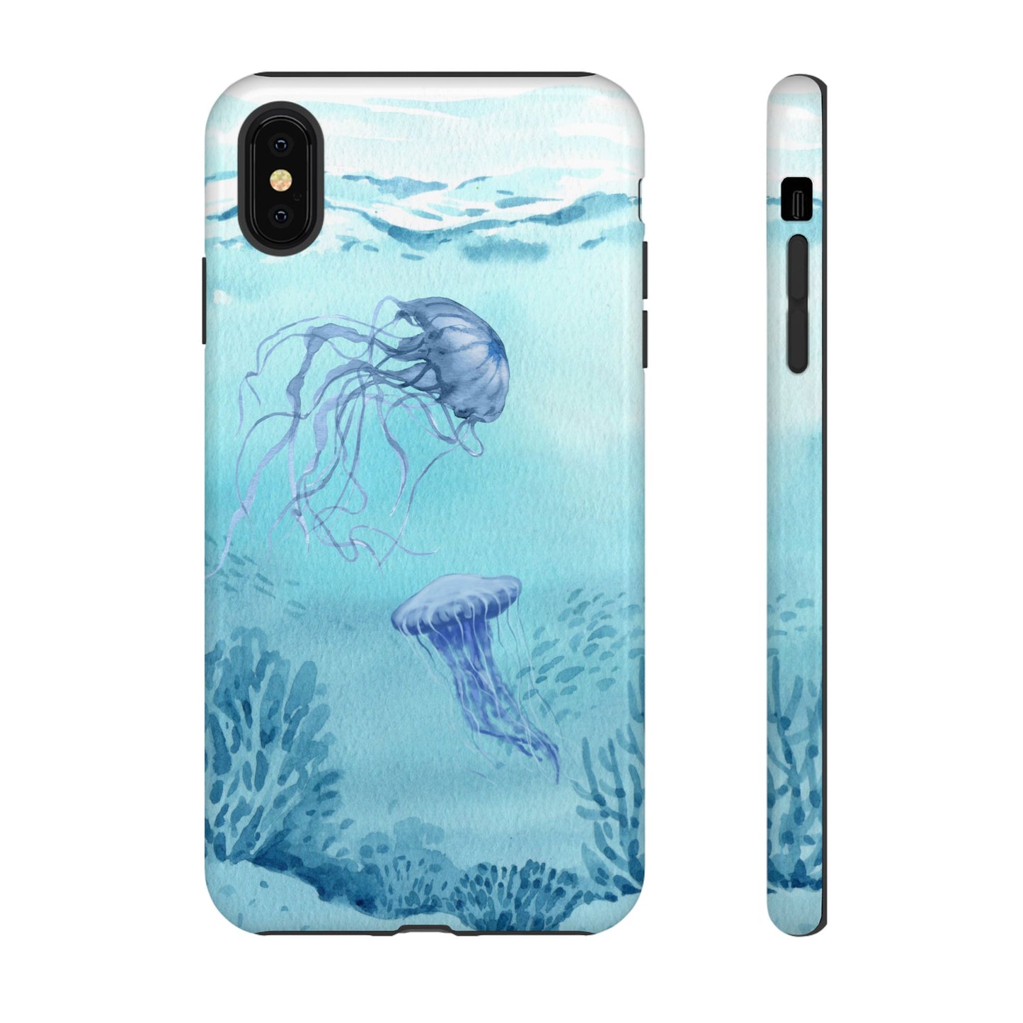 Ocean-Inspired Tough Phone Case with Jellyfish Design