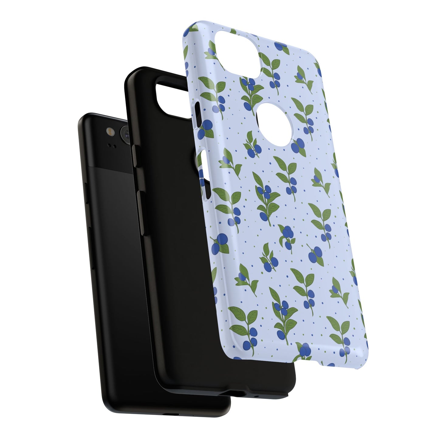 Floral Tough Phone Case - Blueberry Blossom Design