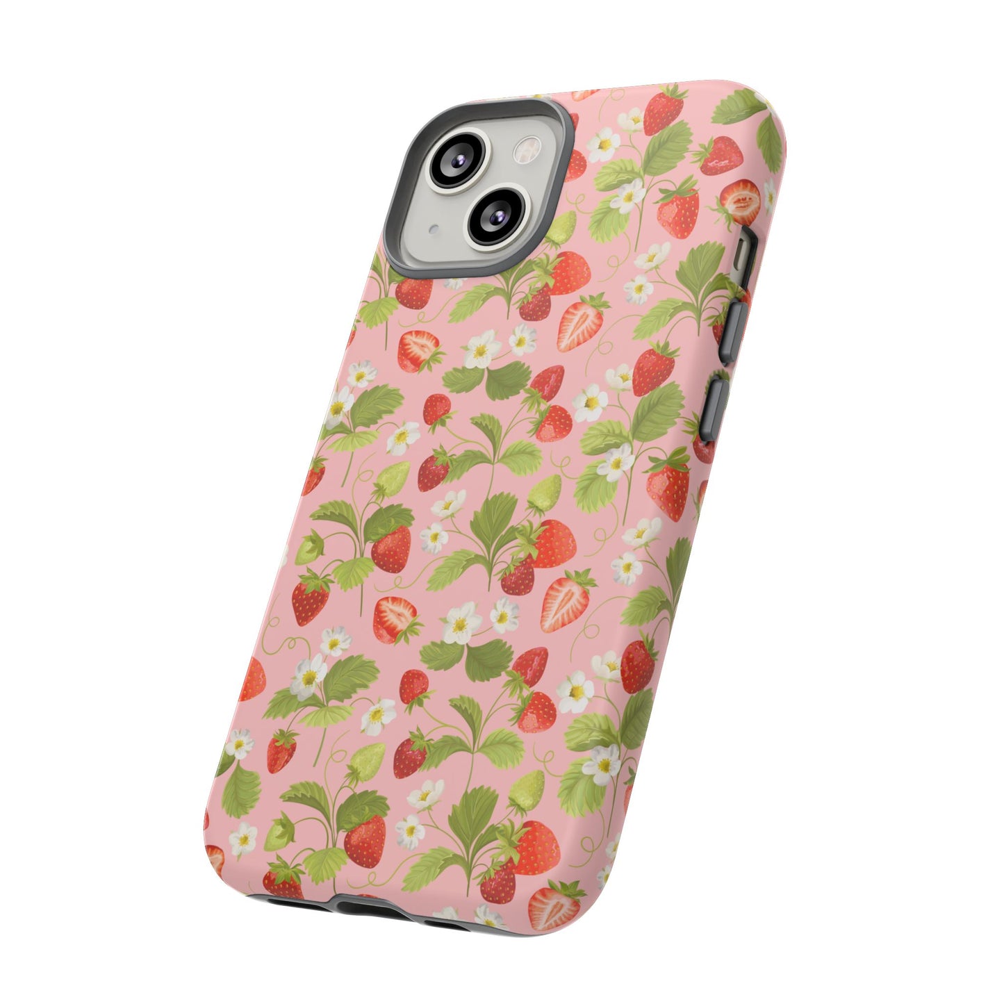 Strawberry Floral Tough Case - Cute Berry Pattern Phone Cover