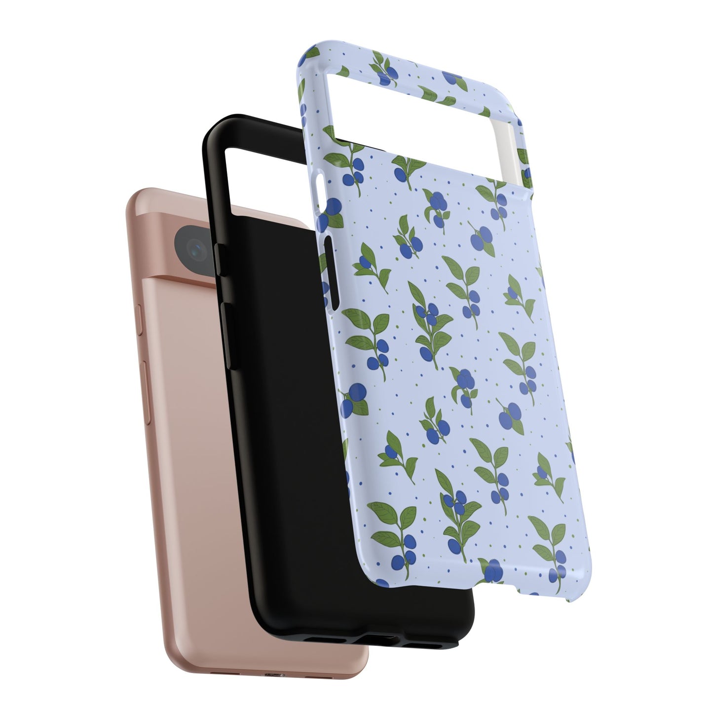 Floral Tough Phone Case - Blueberry Blossom Design