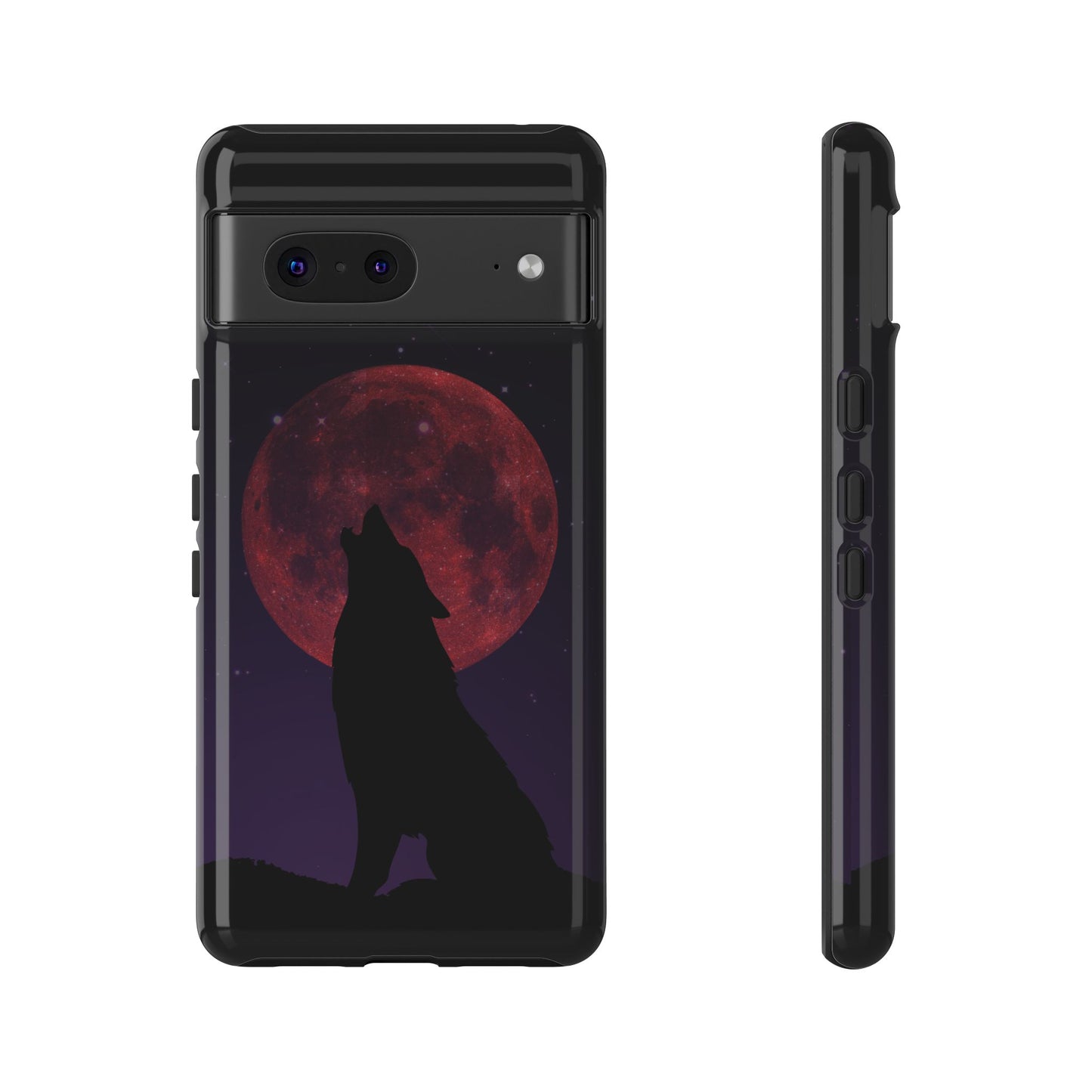 Wolf Howling at Blood Moon Phone Case - Tough & Stylish Protector