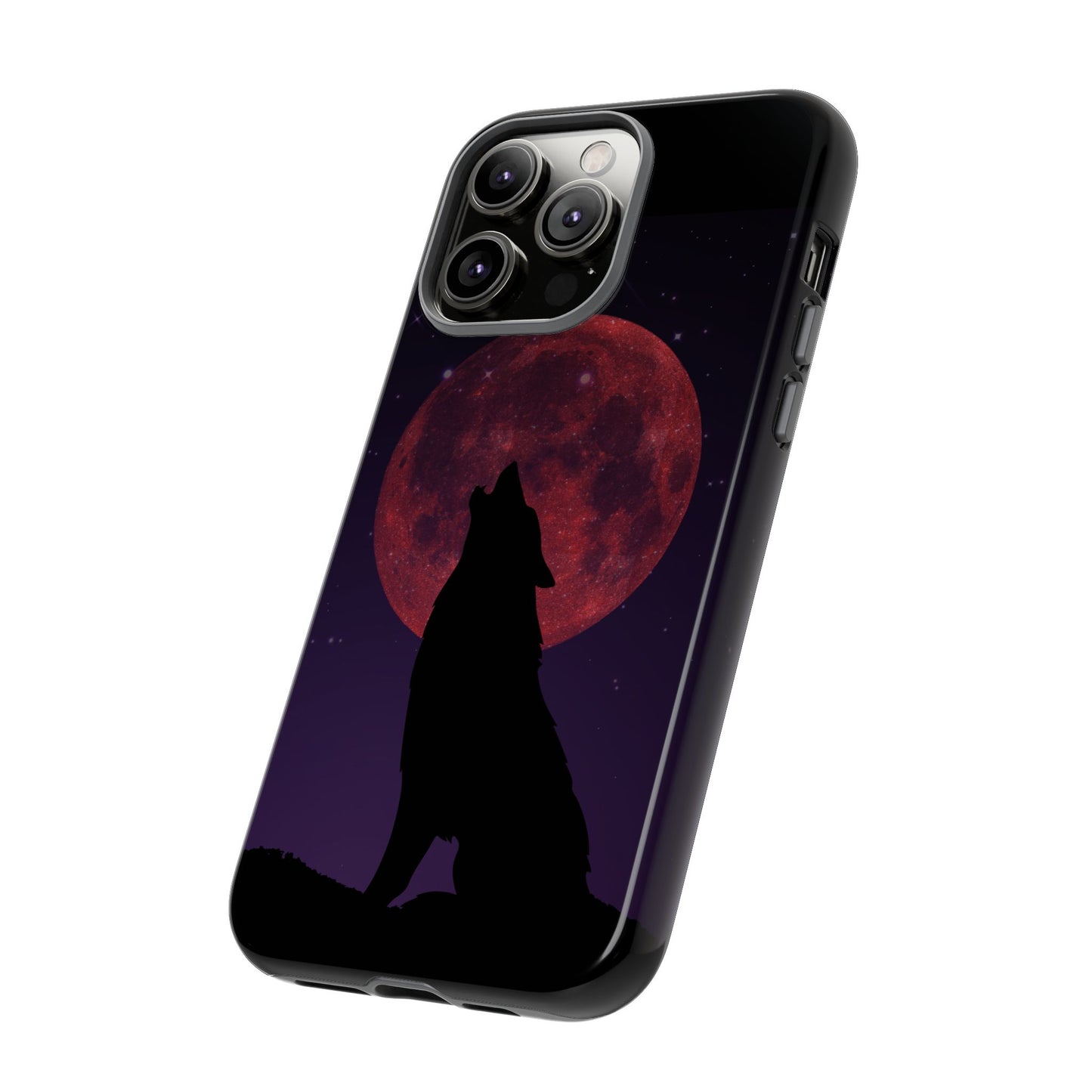 Wolf Howling at Blood Moon Phone Case - Tough & Stylish Protector
