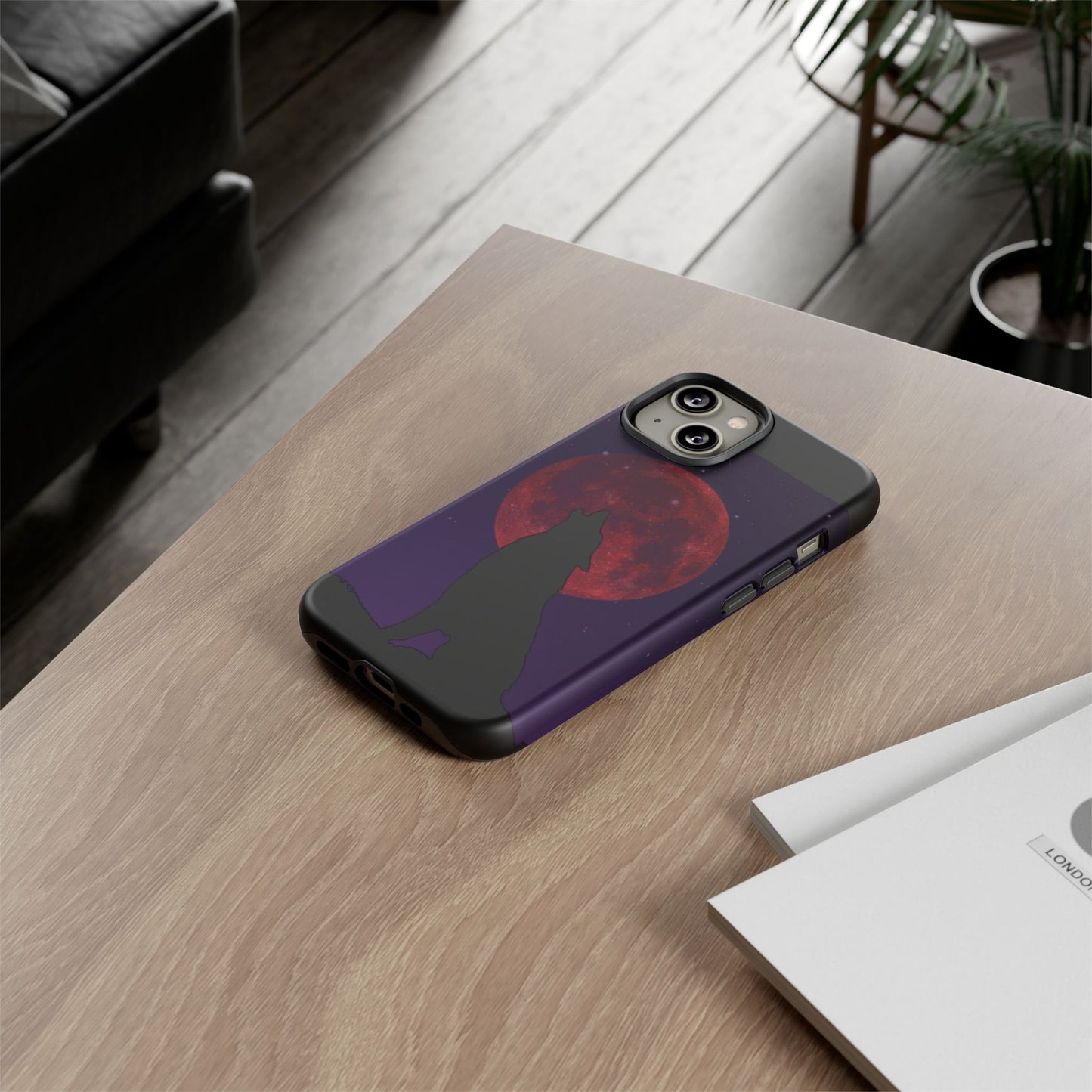 Wolf Howling at Blood Moon Phone Case - Tough & Stylish Protector