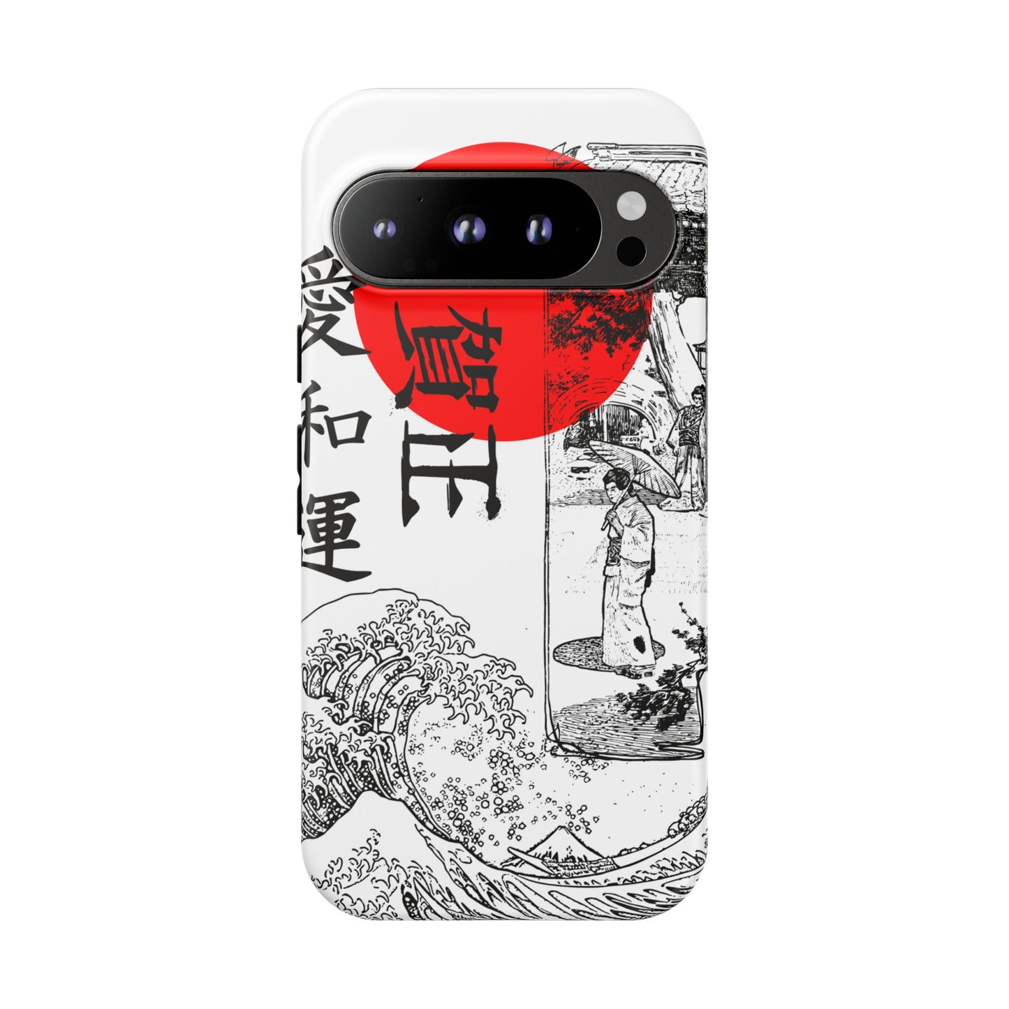 Japanese Zen Art Phone Case - Tough Cases with Wave Design