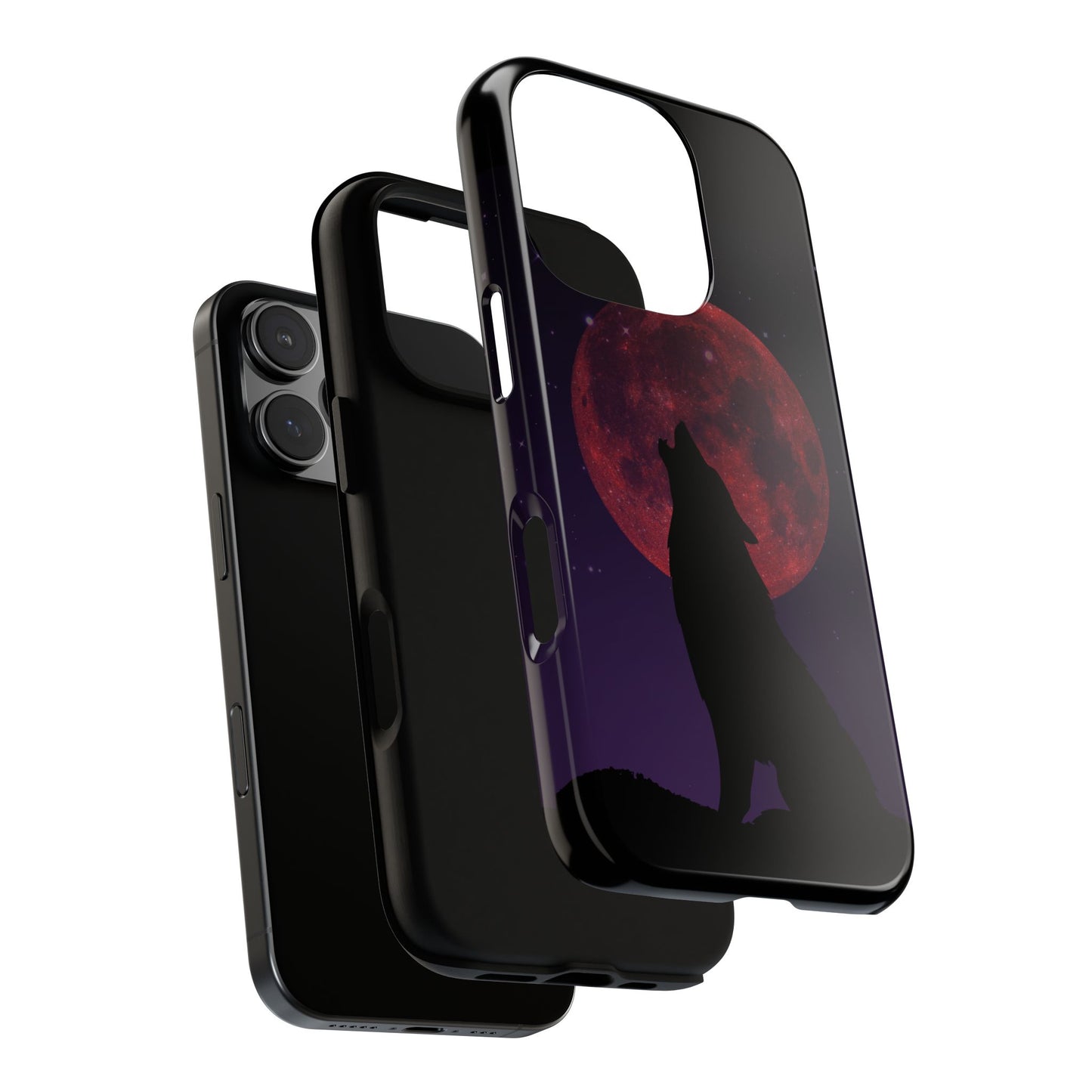 Wolf Howling at Blood Moon Phone Case - Tough & Stylish Protector