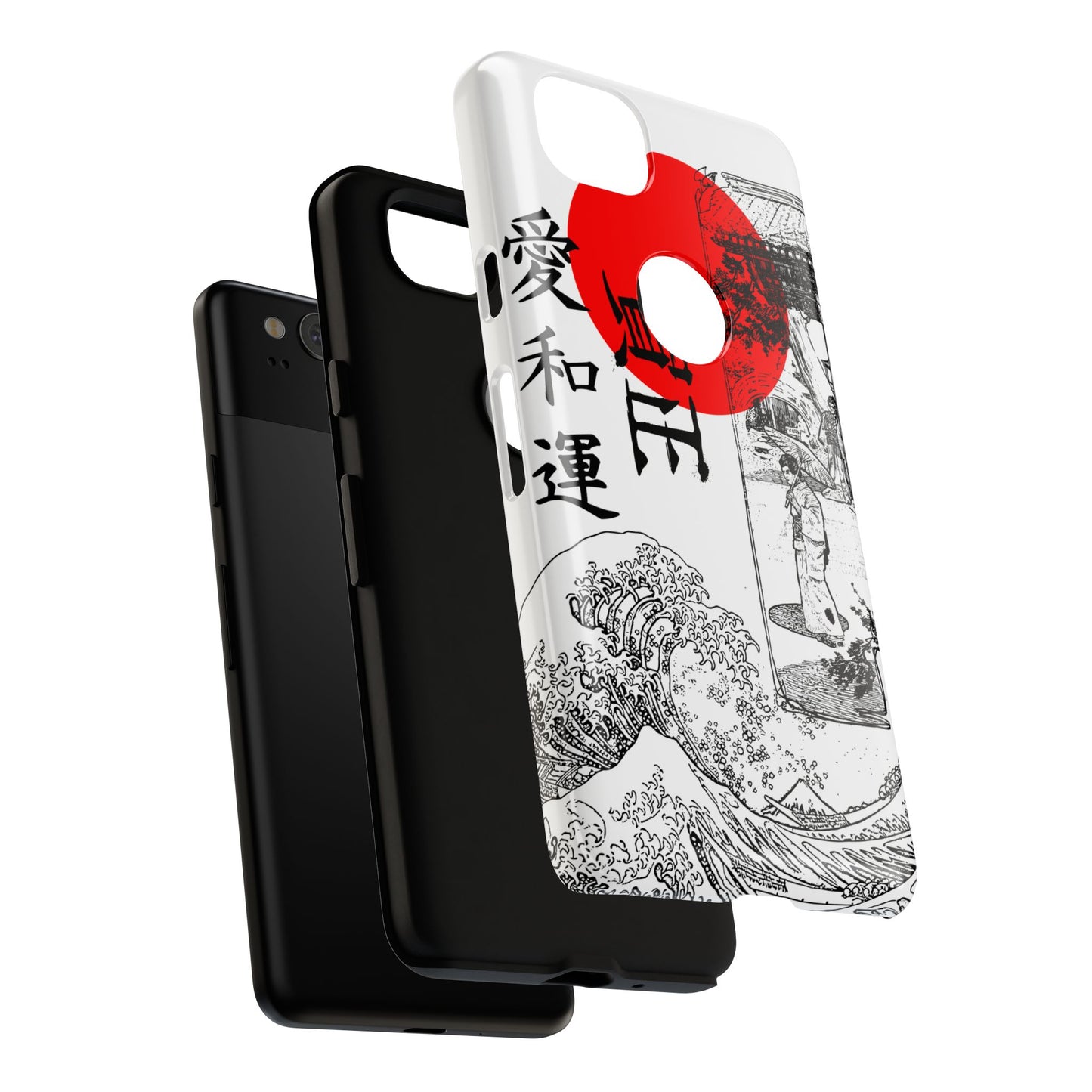 Japanese Zen Art Phone Case - Tough Cases with Wave Design