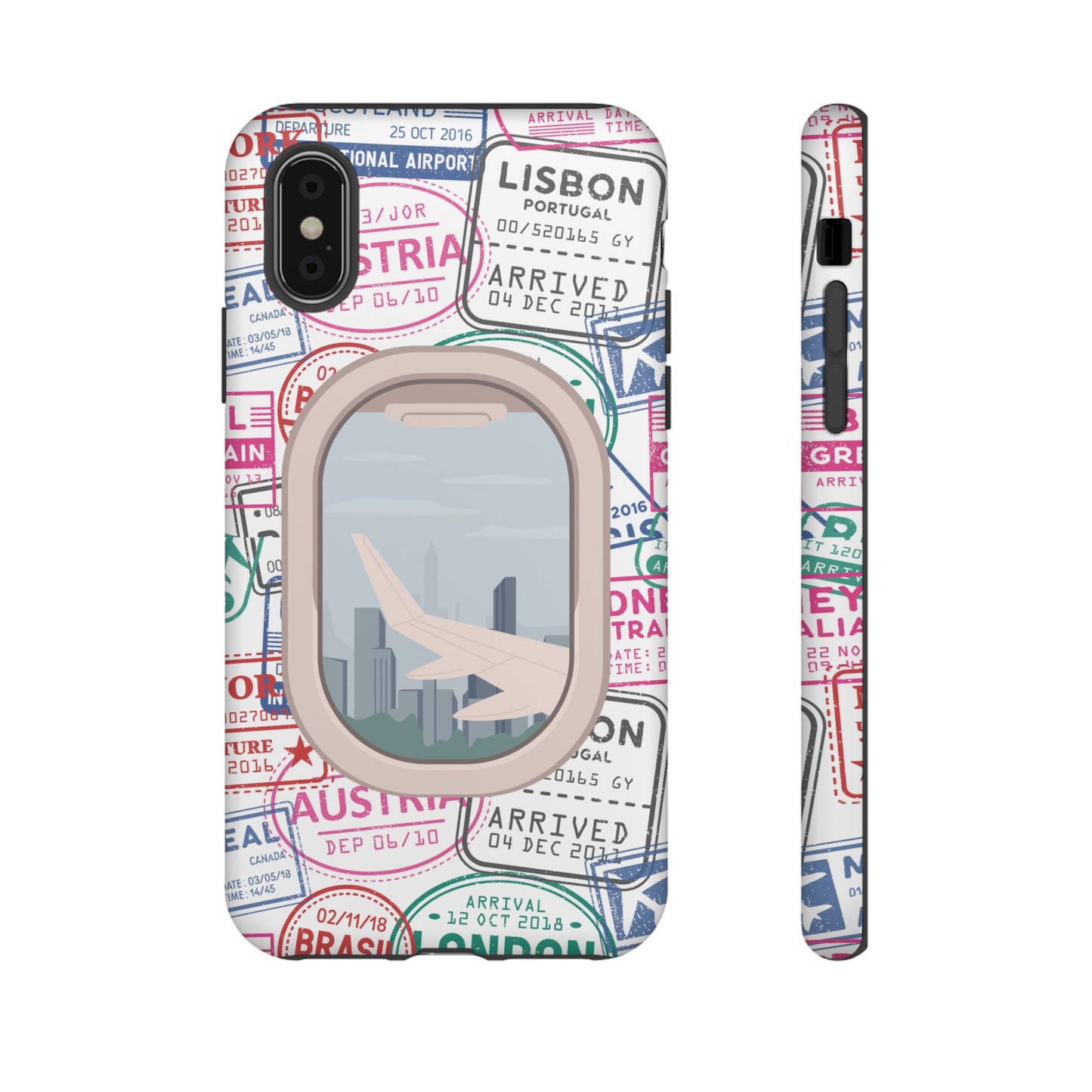 Travel-Themed Phone Case with Airplane Design
