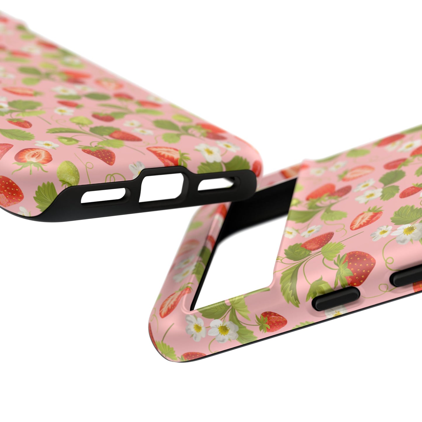 Strawberry Floral Tough Case - Cute Berry Pattern Phone Cover