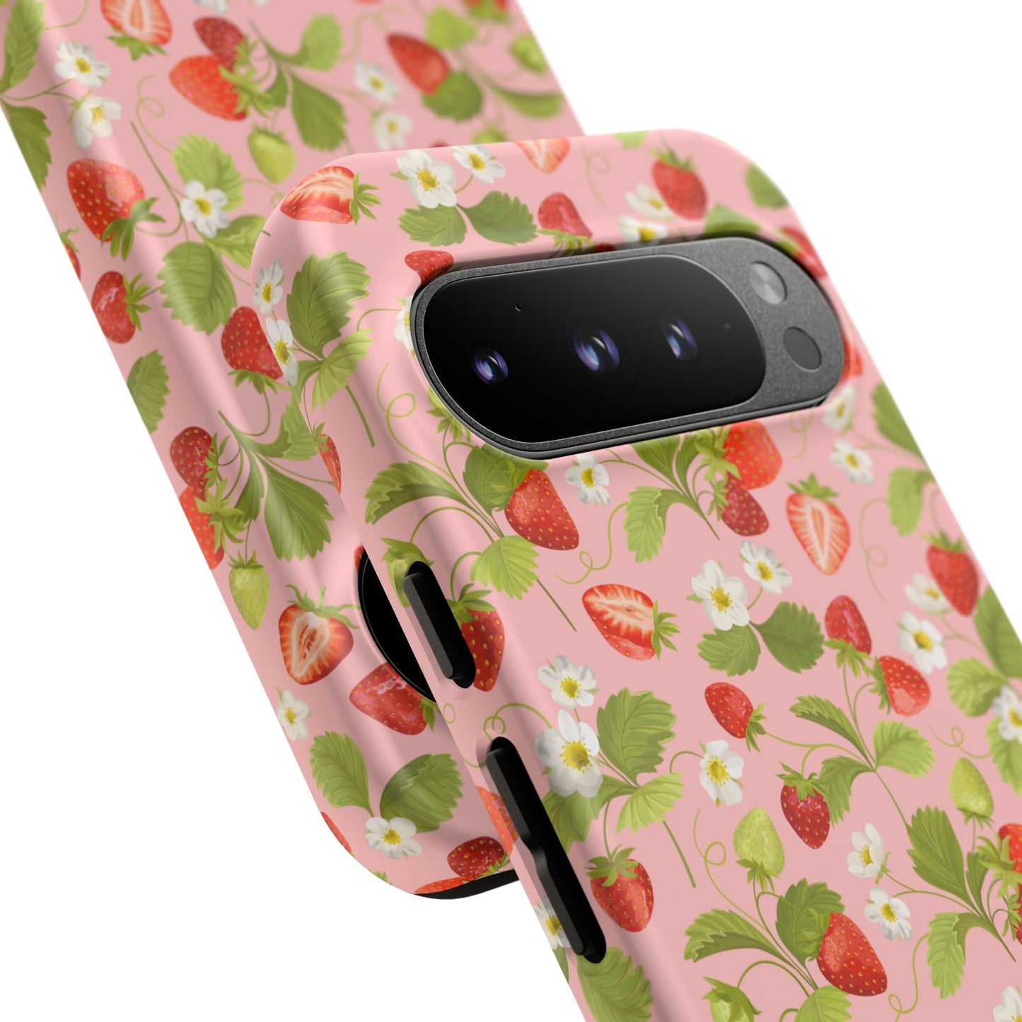 Strawberry Floral Tough Case - Cute Berry Pattern Phone Cover