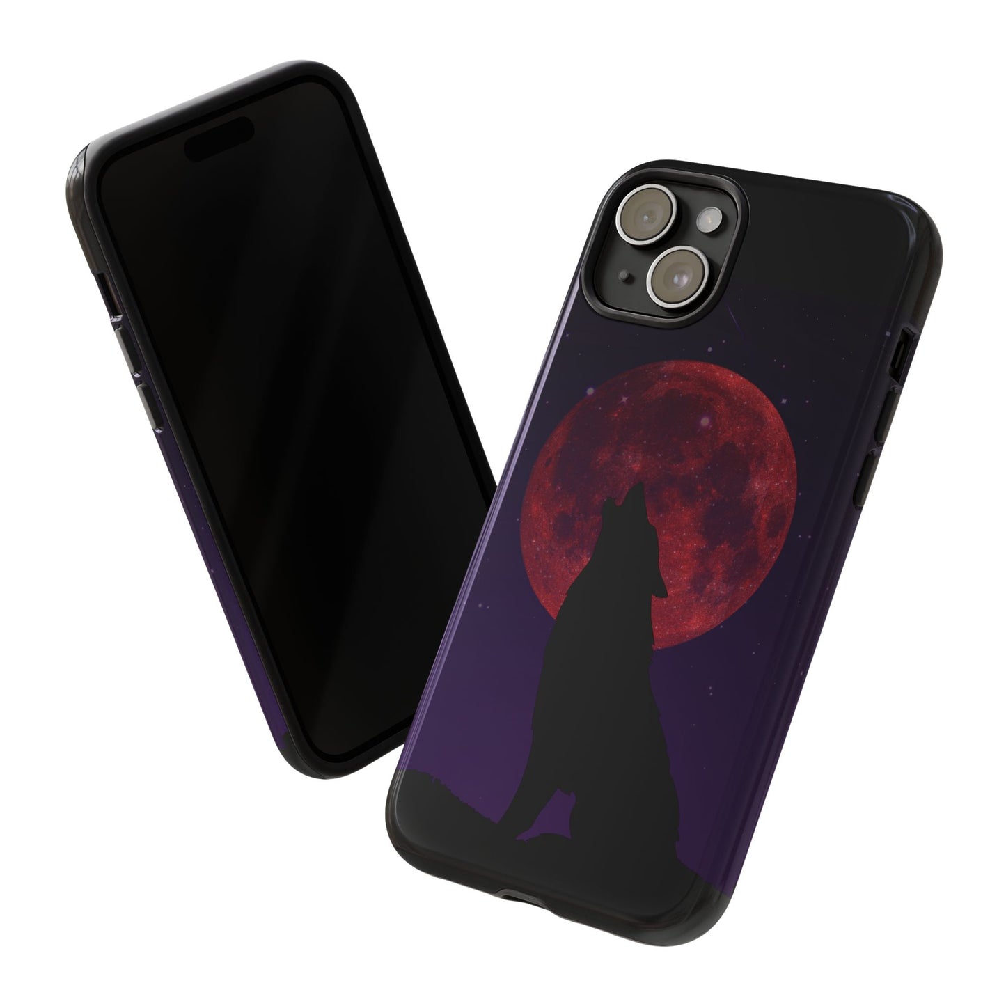 Wolf Howling at Blood Moon Phone Case - Tough & Stylish Protector