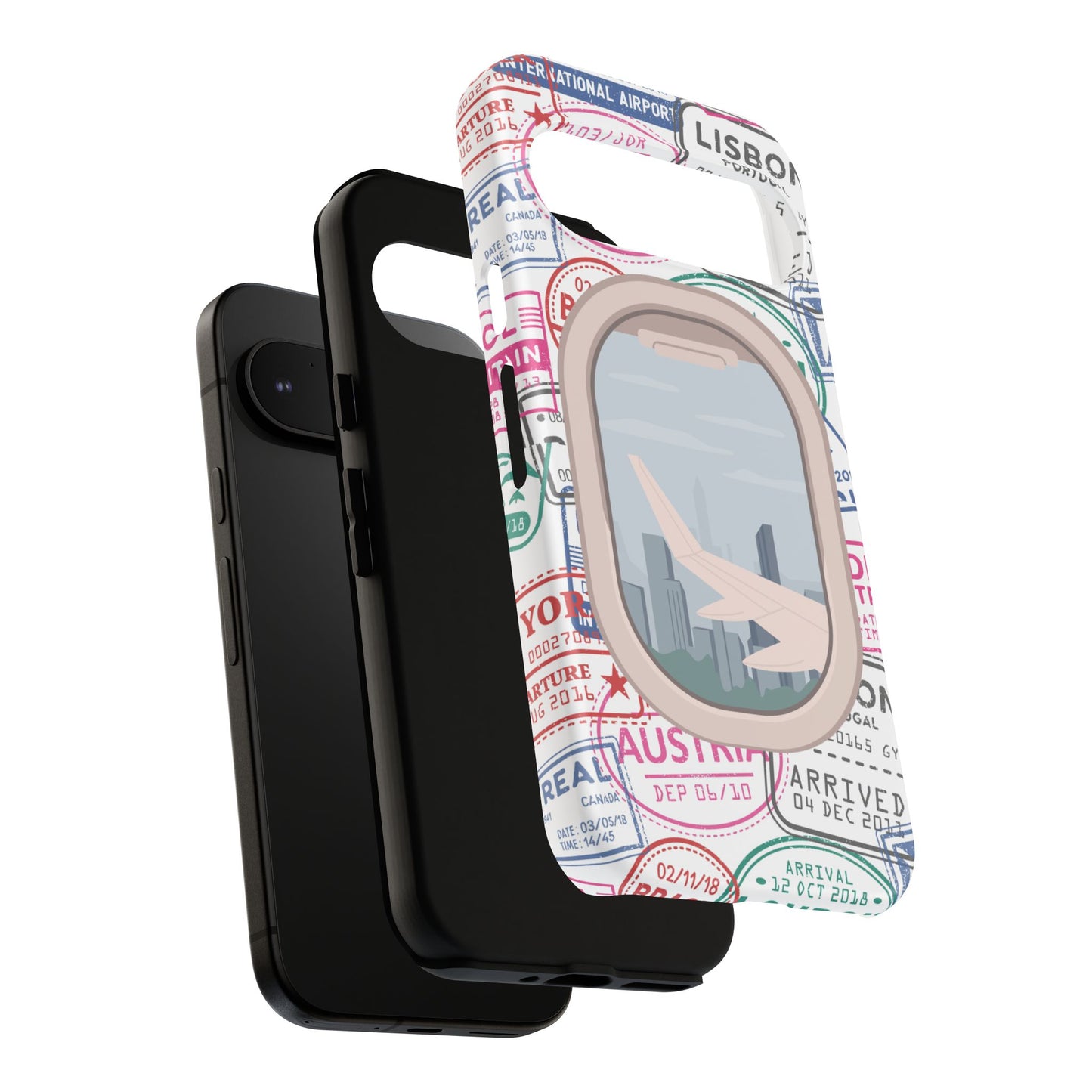Travel-Themed Phone Case with Airplane Design
