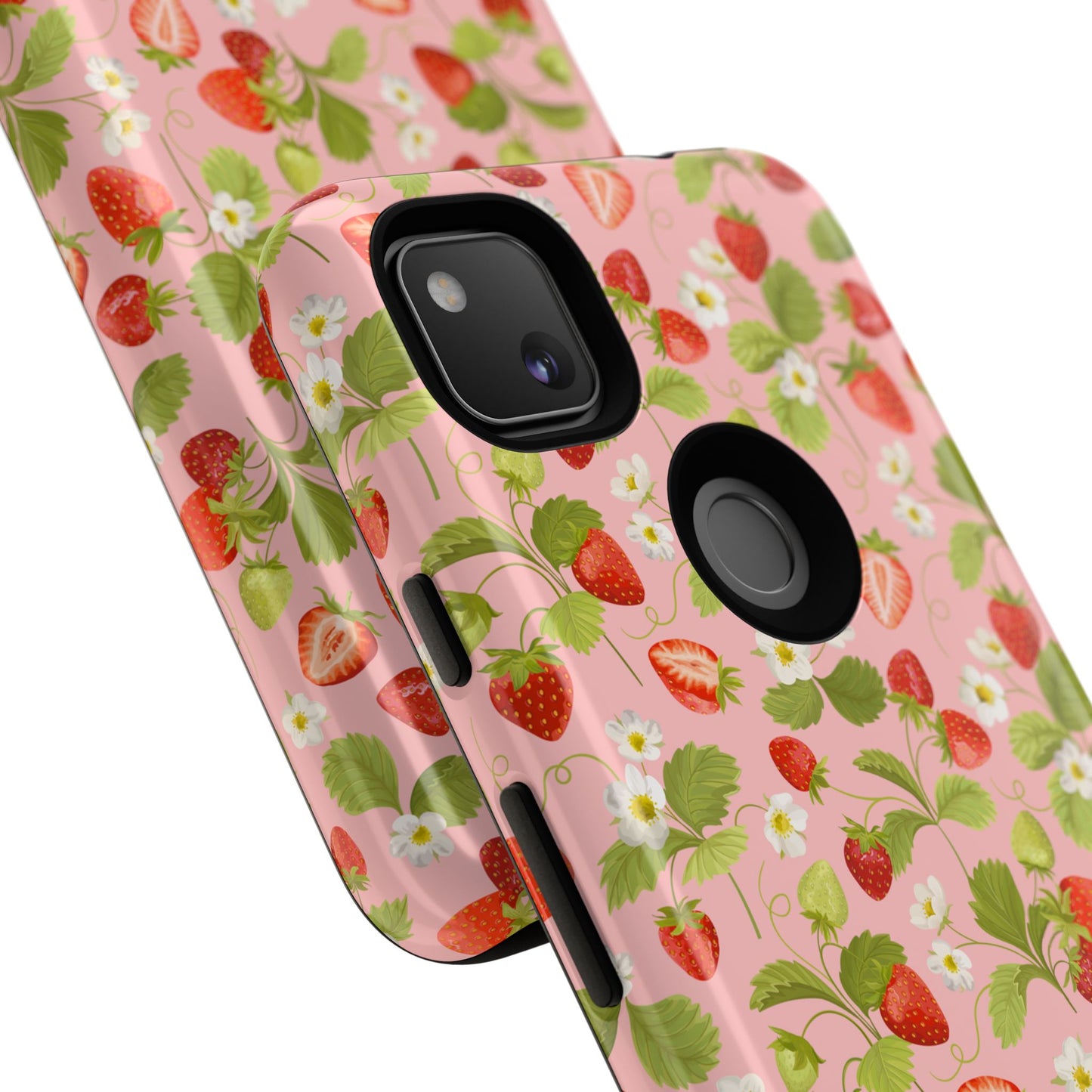 Strawberry Floral Tough Case - Cute Berry Pattern Phone Cover