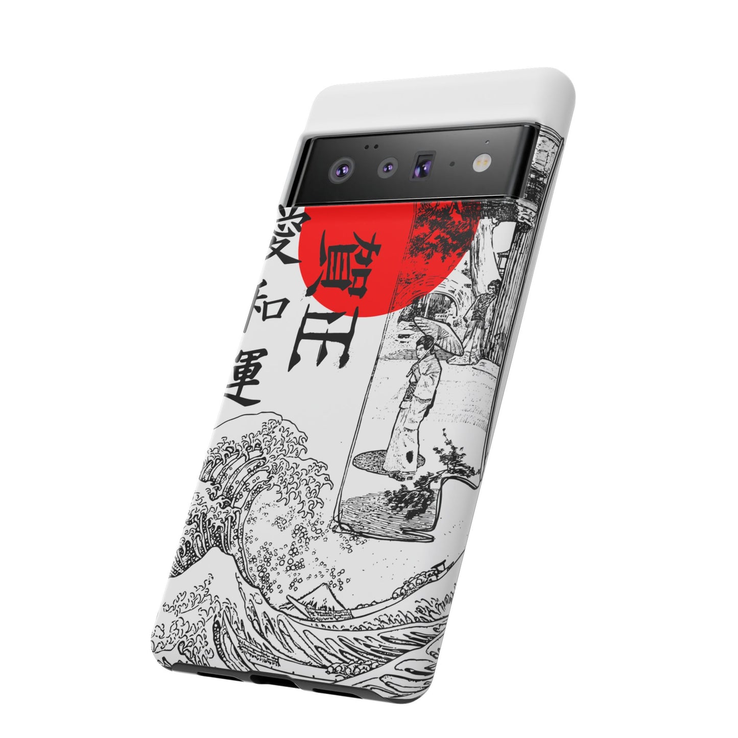 Japanese Zen Art Phone Case - Tough Cases with Wave Design