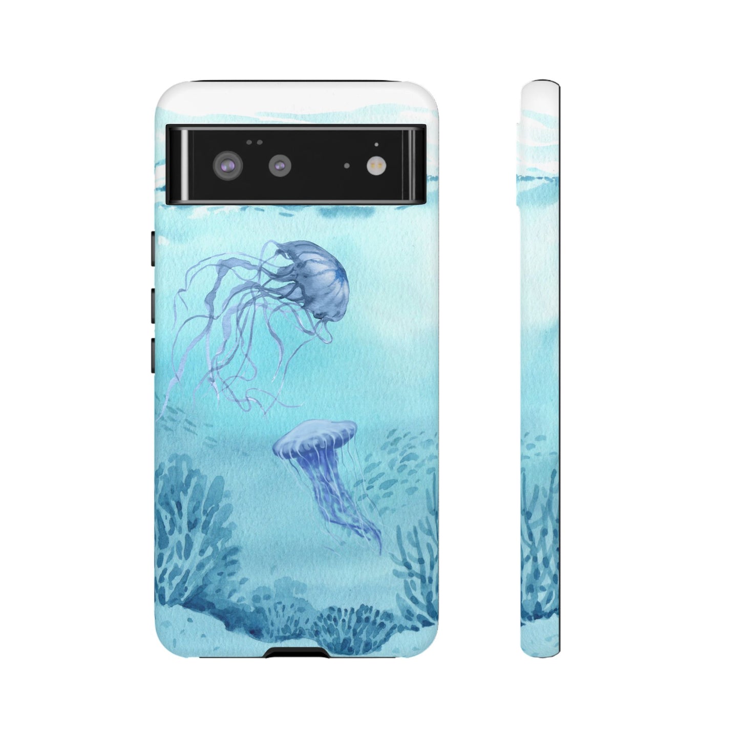 Ocean-Inspired Tough Phone Case with Jellyfish Design