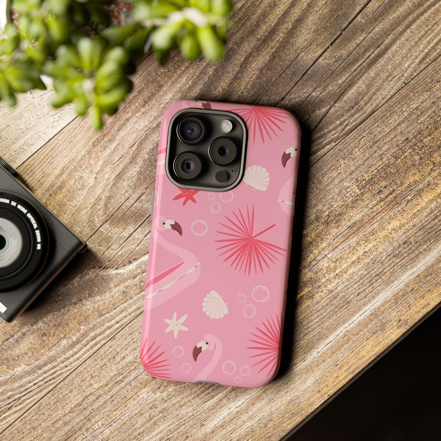 Tough Cases: Tropical Flamingo Phone Case for Summer Vibes