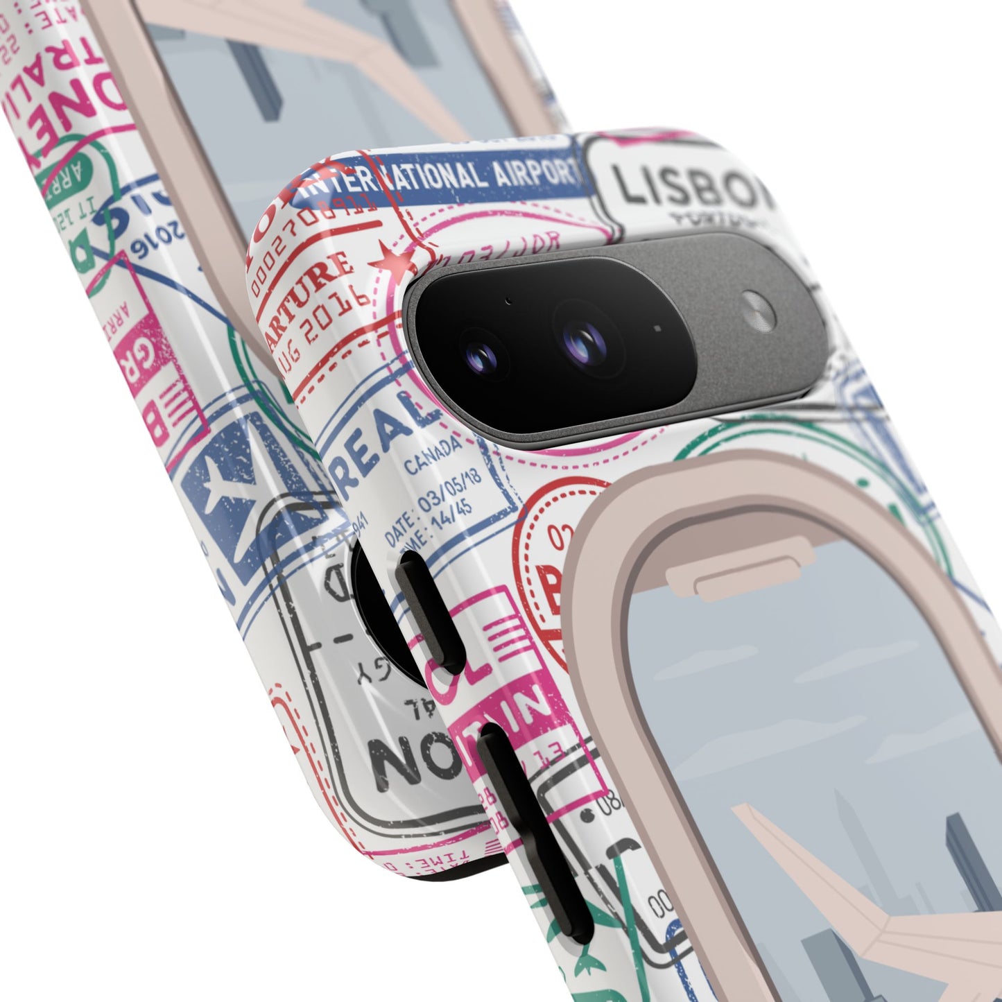 Travel-Themed Phone Case with Airplane Design
