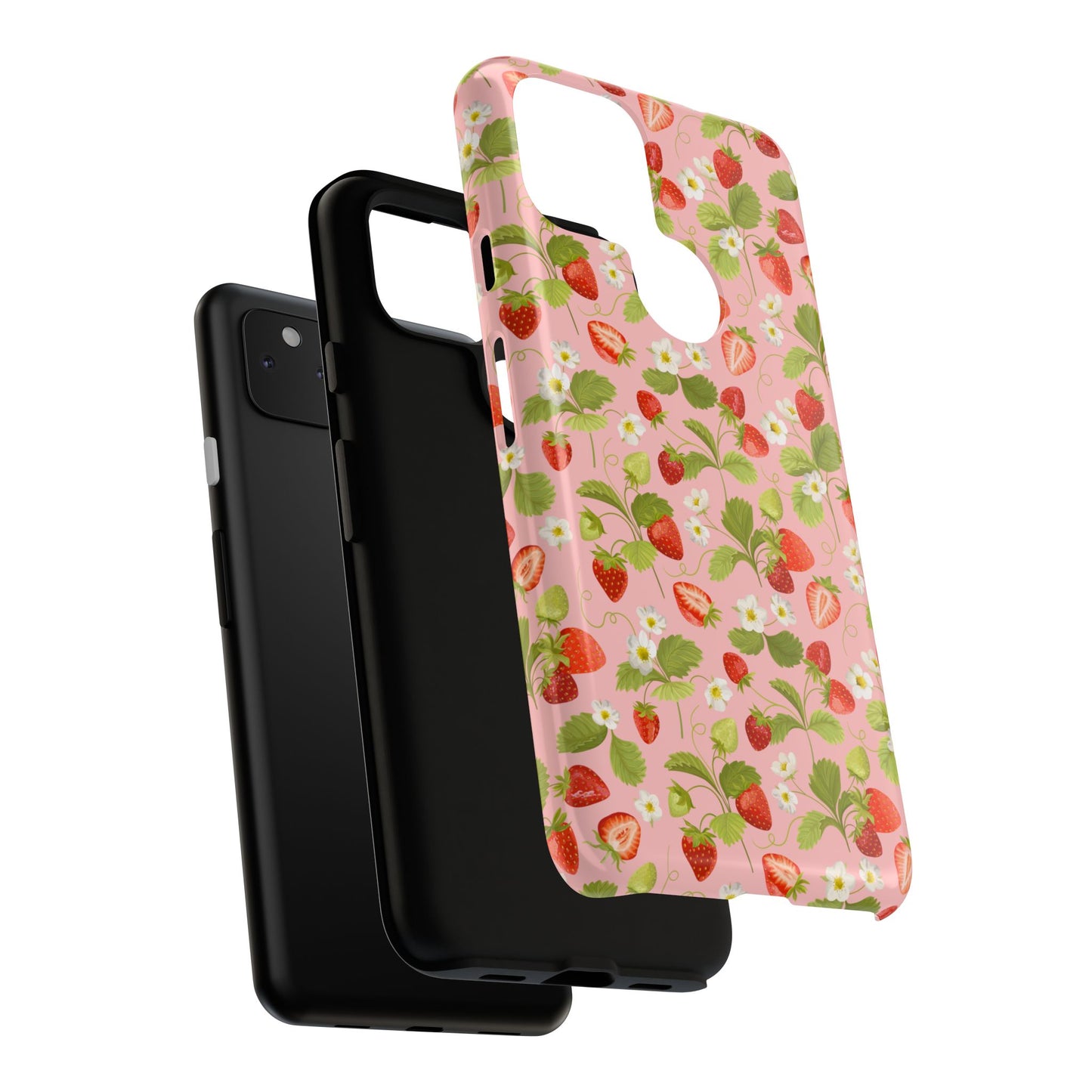Strawberry Floral Tough Case - Cute Berry Pattern Phone Cover