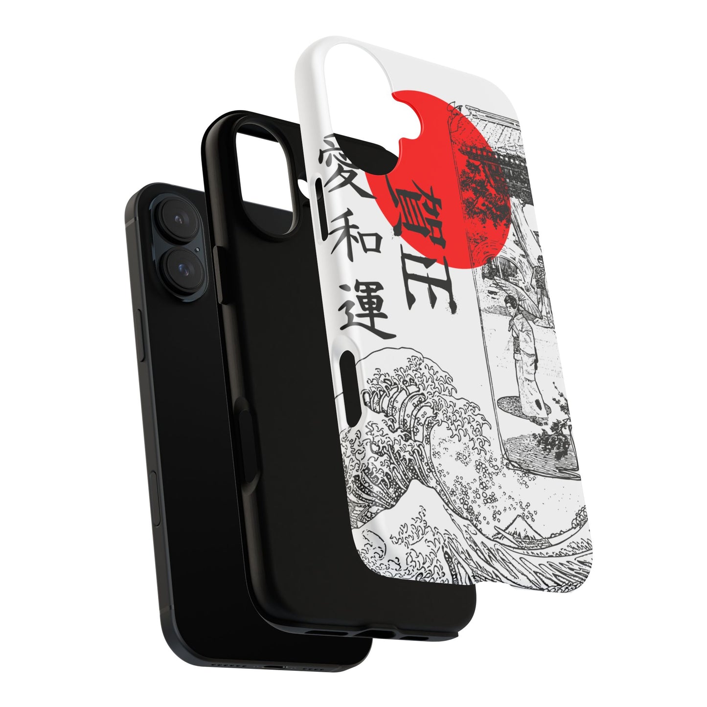Japanese Zen Art Phone Case - Tough Cases with Wave Design