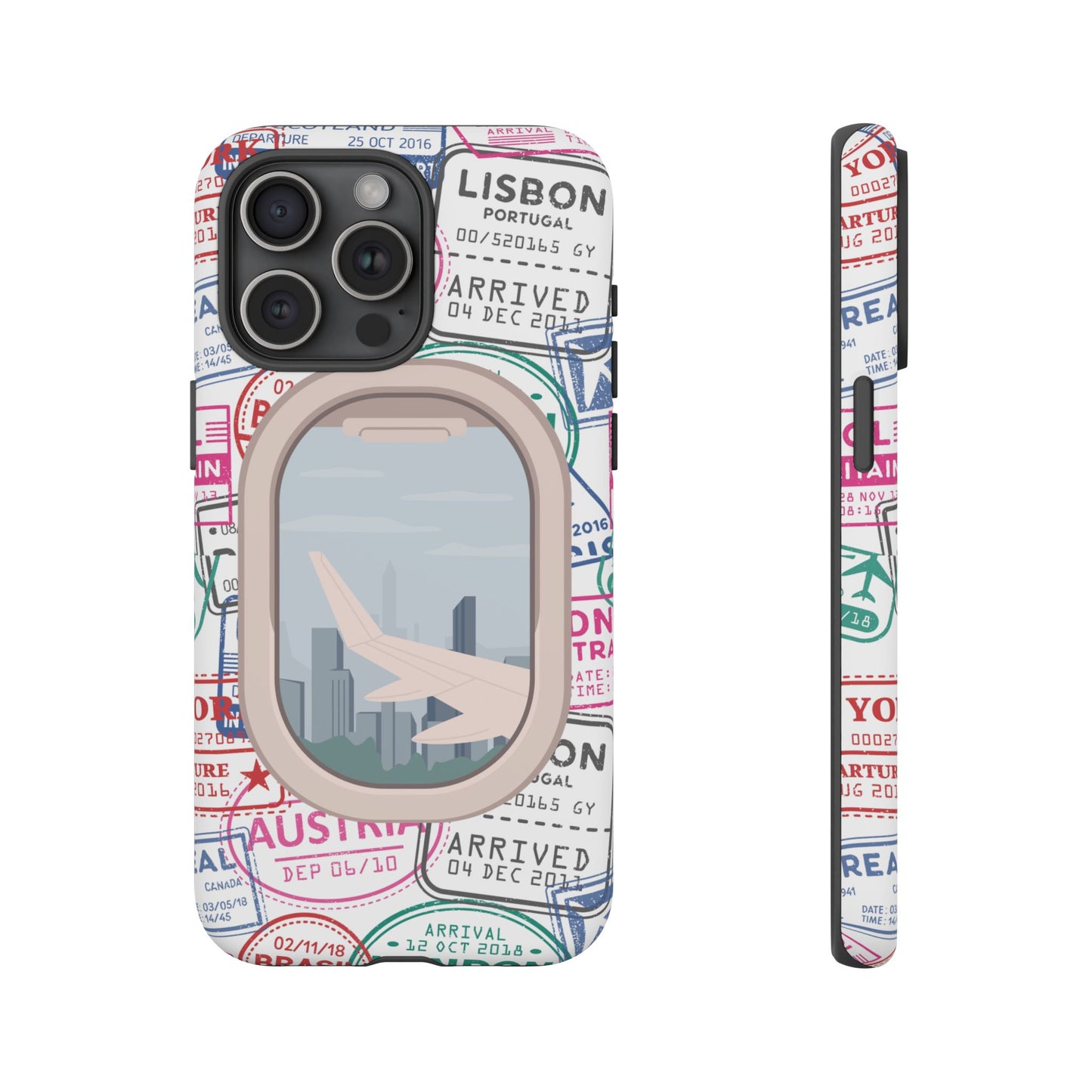 Travel-Themed Phone Case with Airplane Design
