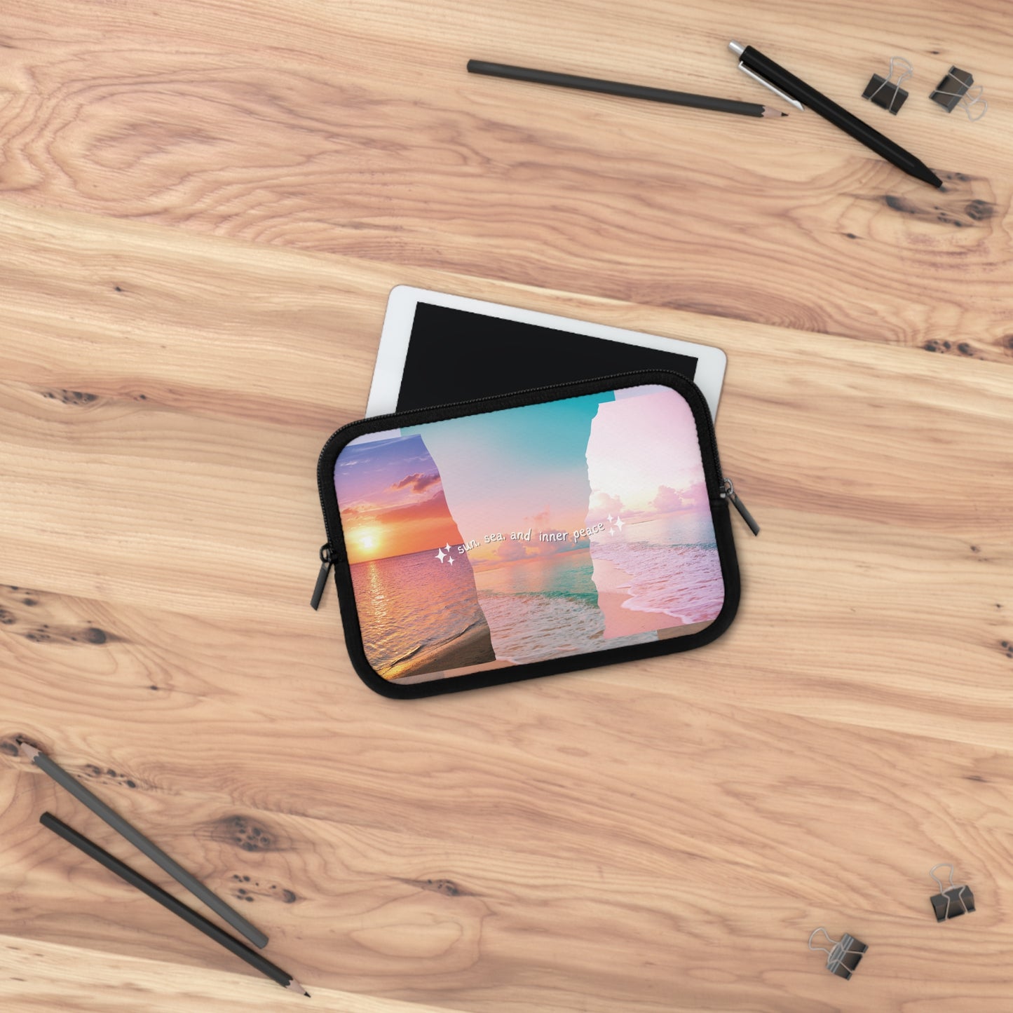 "Sun, Sea, and Inner Peace" Laptop Sleeve - Stylish Ocean-Inspired Tech Case for Beach Lovers