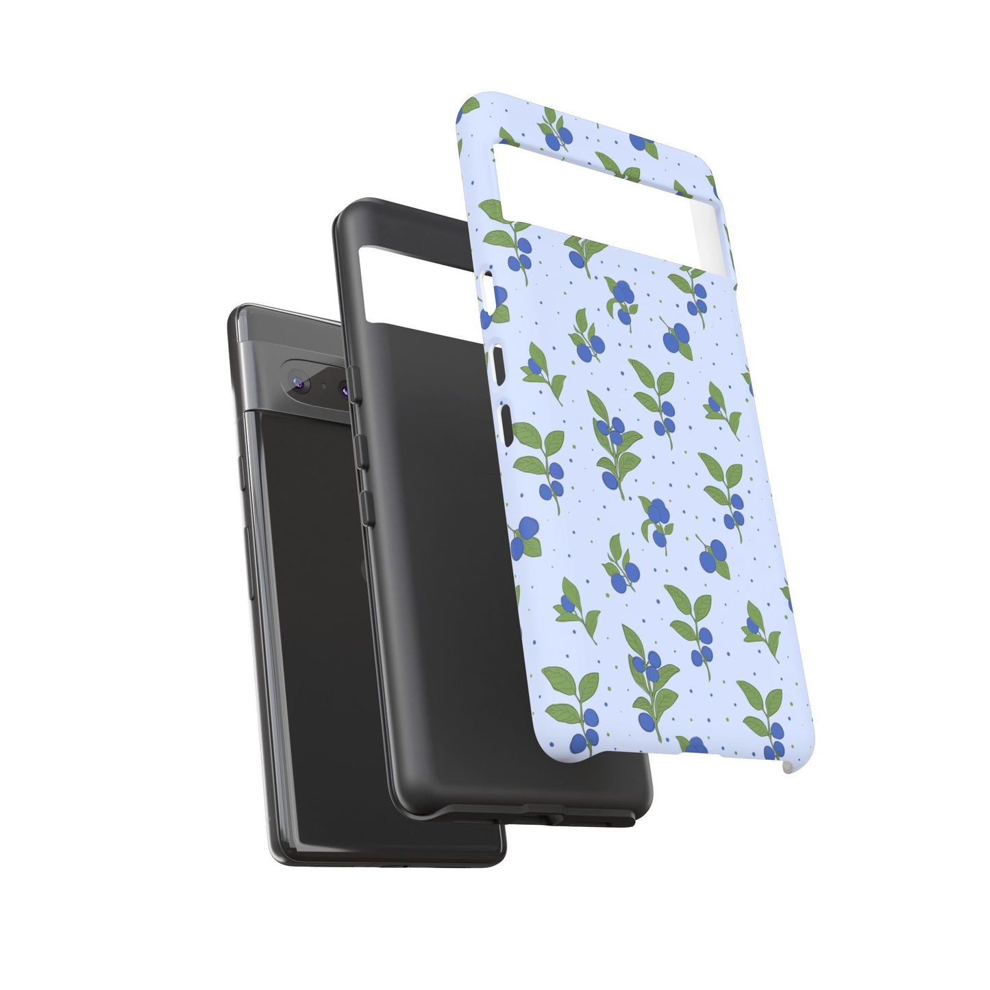 Floral Tough Phone Case - Blueberry Blossom Design