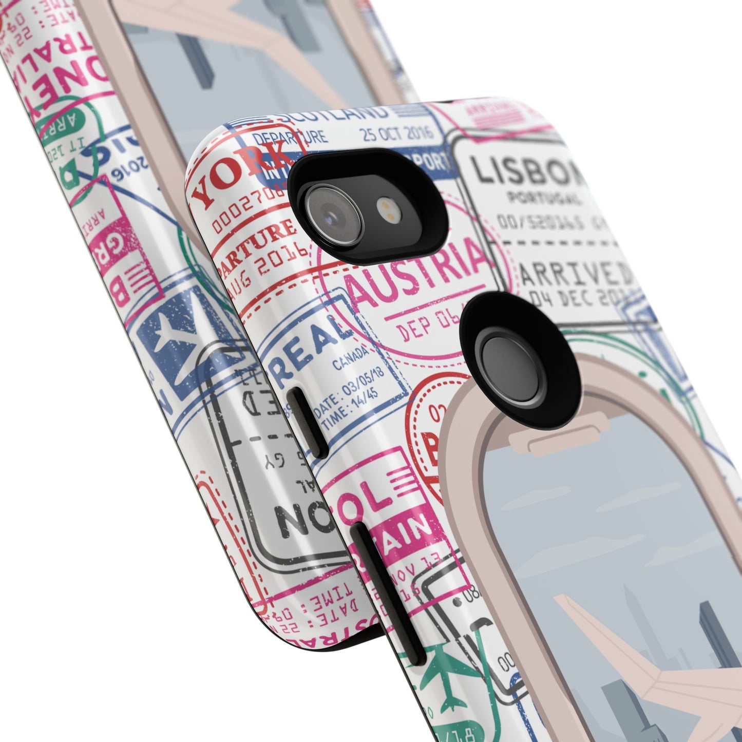 Travel-Themed Phone Case with Airplane Design