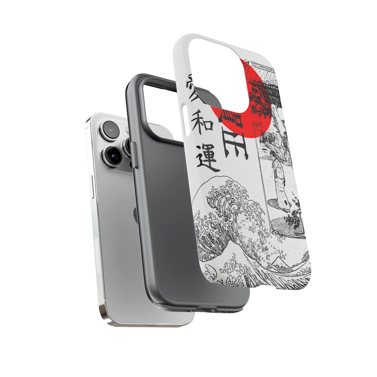 Japanese Zen Art Phone Case - Tough Cases with Wave Design
