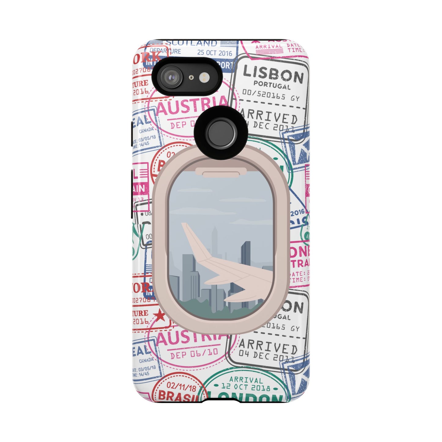 Travel-Themed Phone Case with Airplane Design