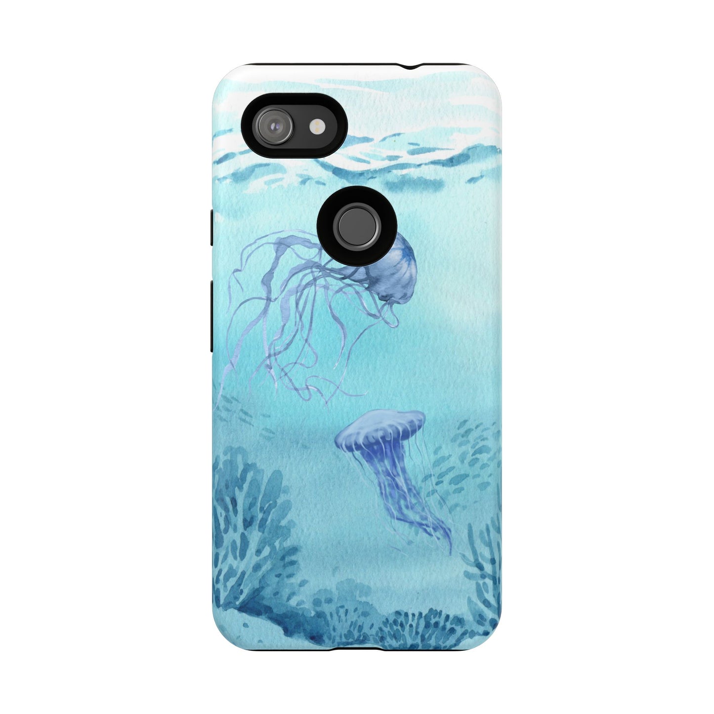 Ocean-Inspired Tough Phone Case with Jellyfish Design