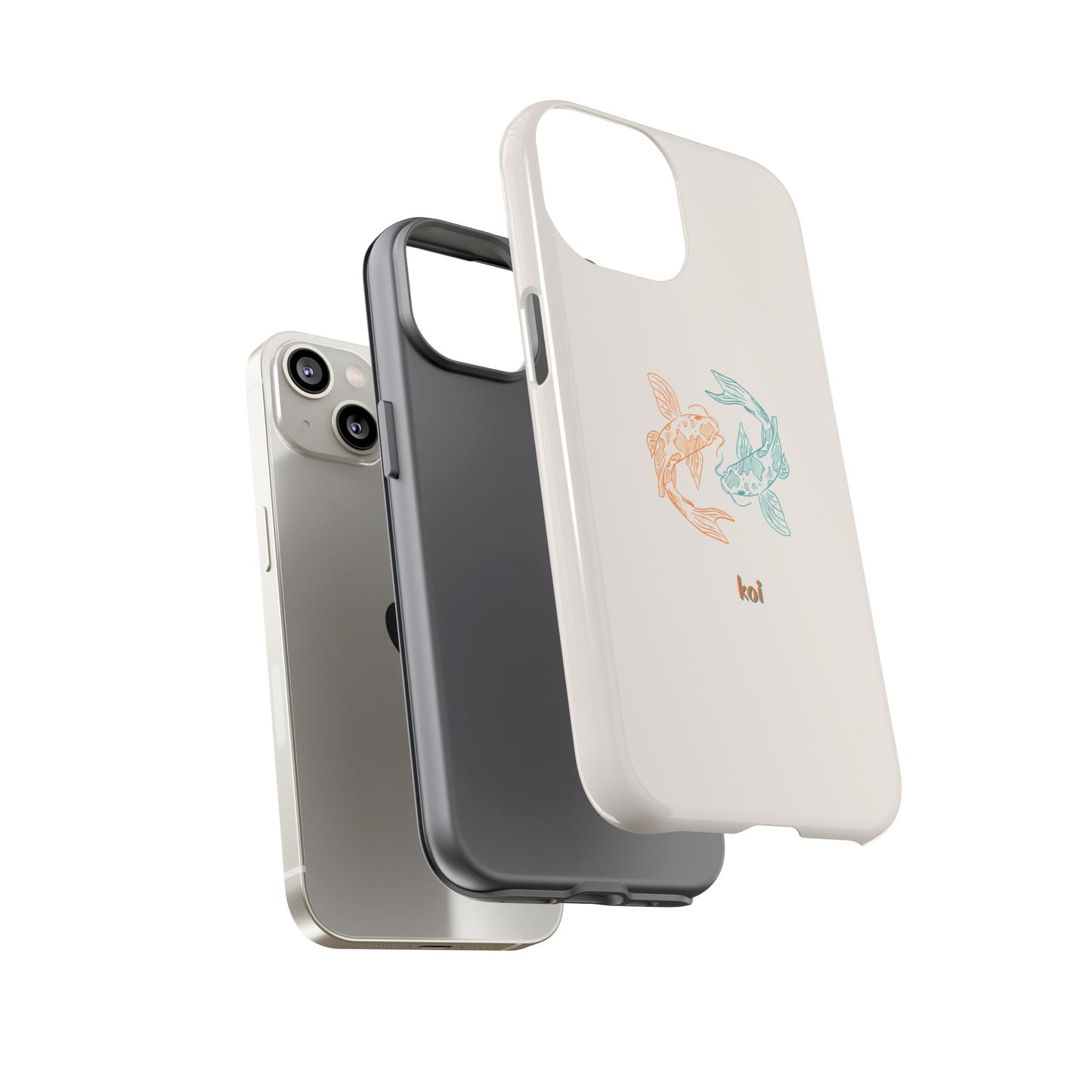 Koi Fish Tough Phone Case - Stylish & Durable Design for Aqua Lovers
