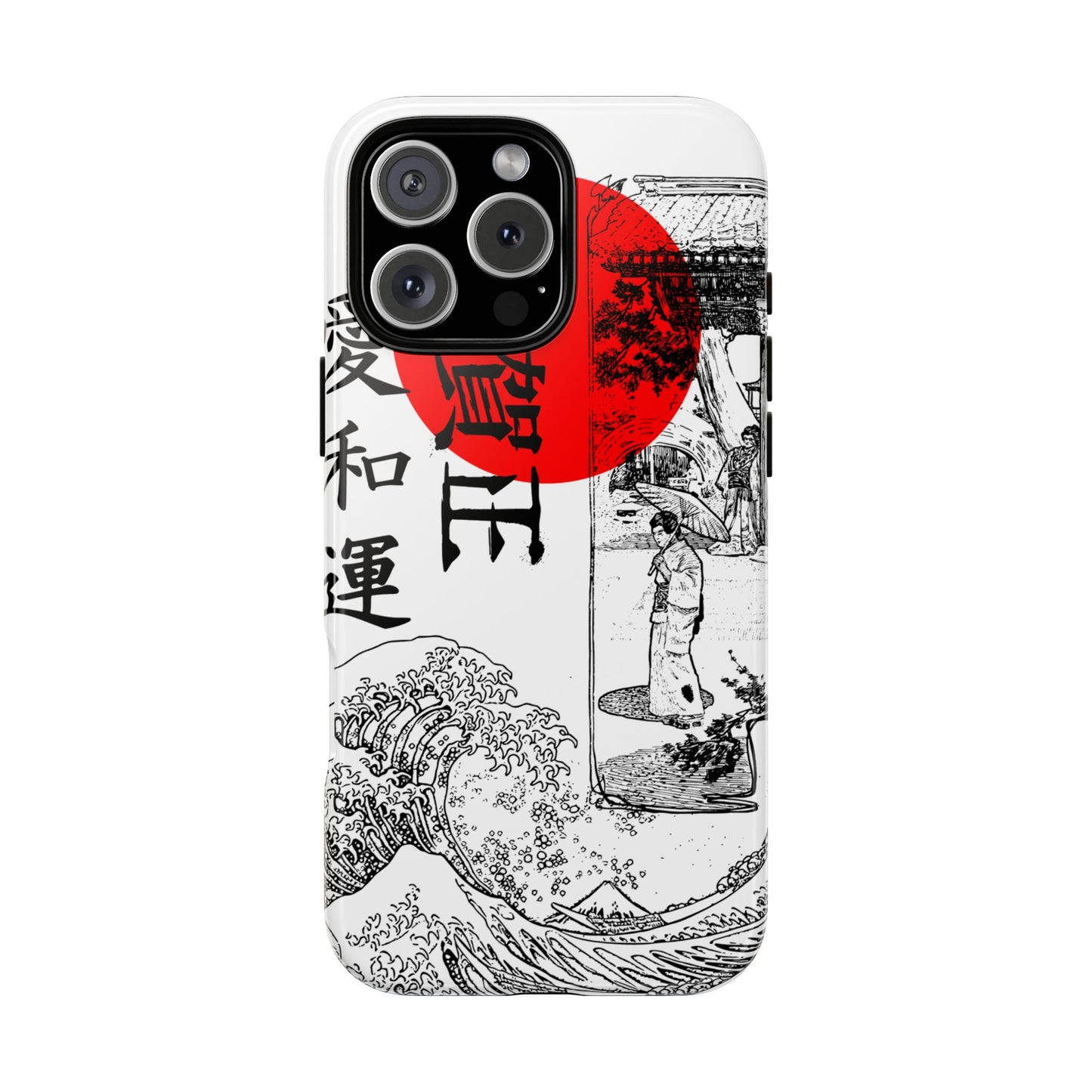 Japanese Zen Art Phone Case - Tough Cases with Wave Design