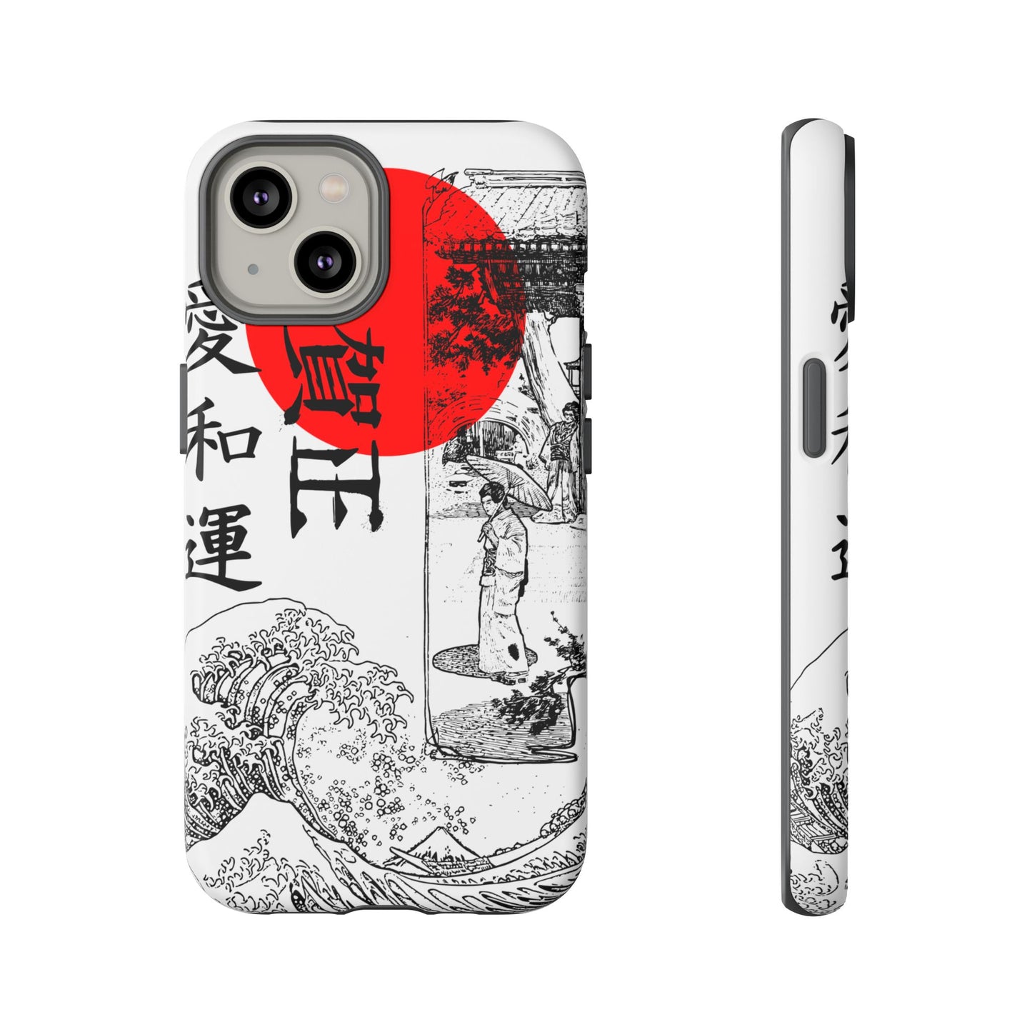 Japanese Zen Art Phone Case - Tough Cases with Wave Design