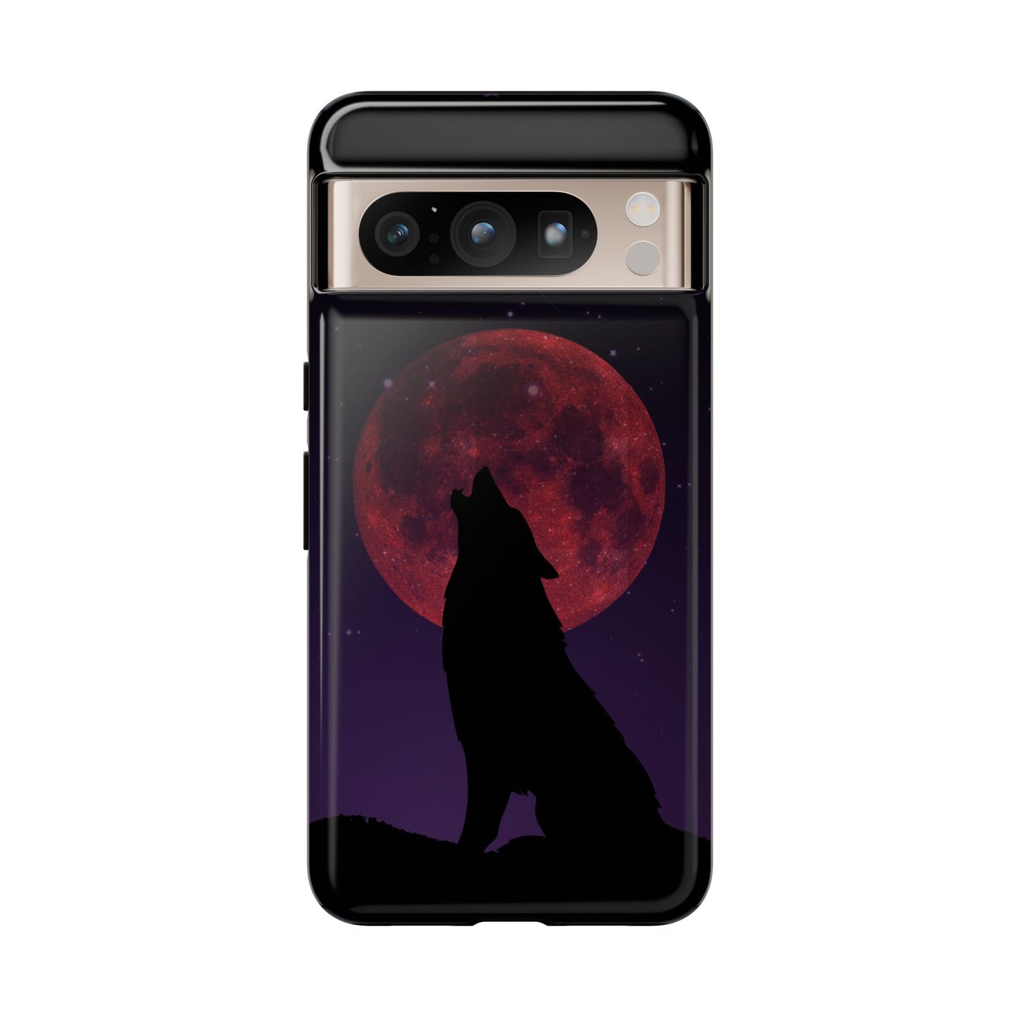 Wolf Howling at Blood Moon Phone Case - Tough & Stylish Protector