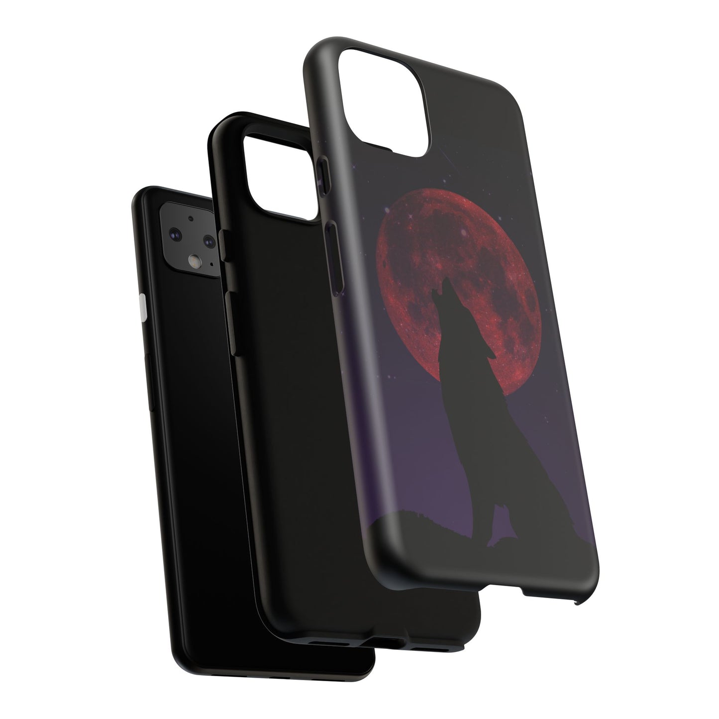 Wolf Howling at Blood Moon Phone Case - Tough & Stylish Protector