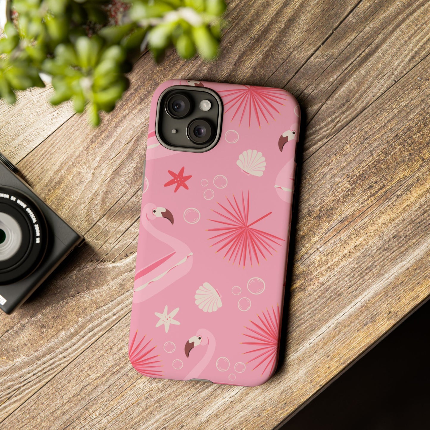 Tough Cases: Tropical Flamingo Phone Case for Summer Vibes