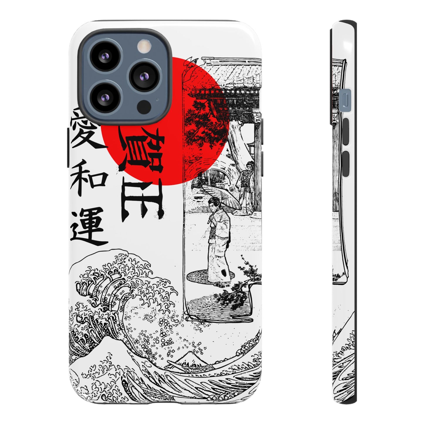 Japanese Zen Art Phone Case - Tough Cases with Wave Design