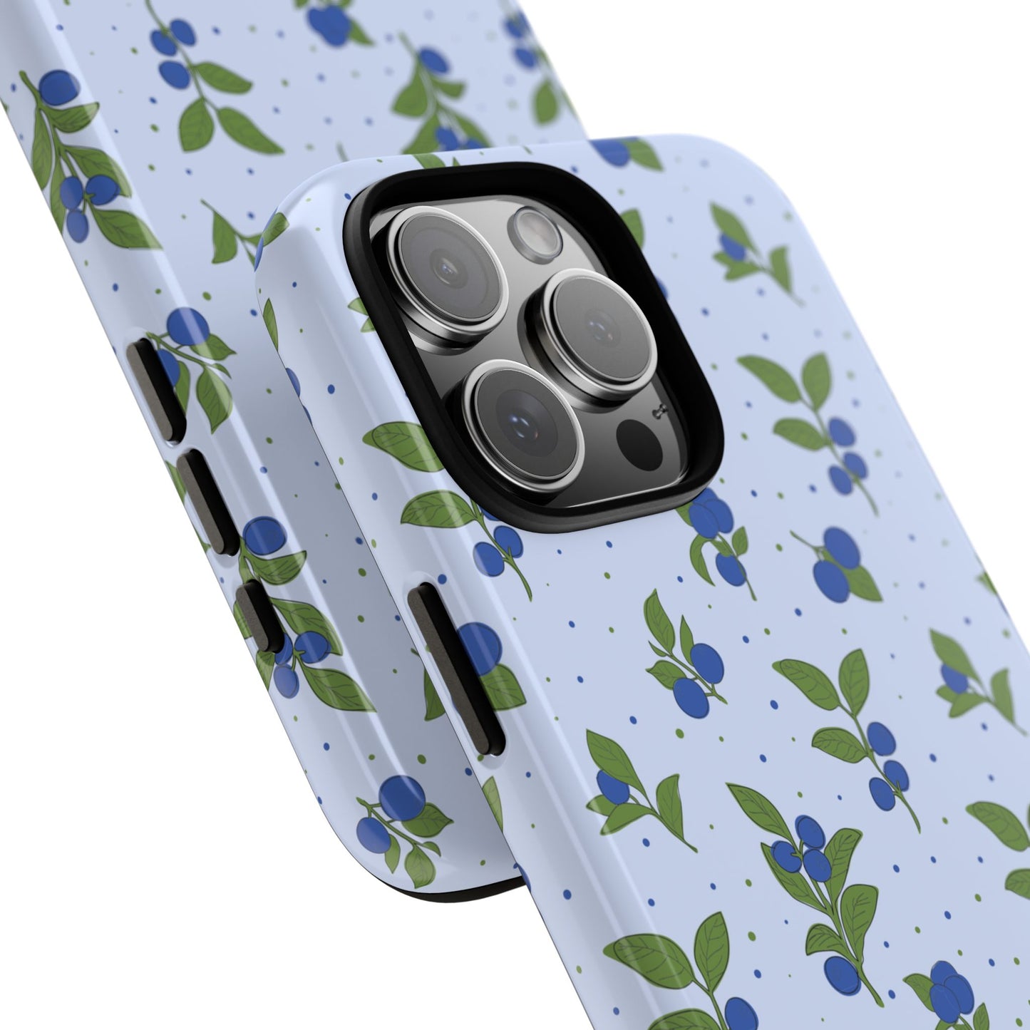 Floral Tough Phone Case - Blueberry Blossom Design