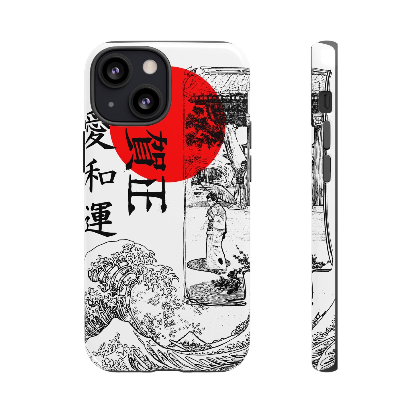 Japanese Zen Art Phone Case - Tough Cases with Wave Design
