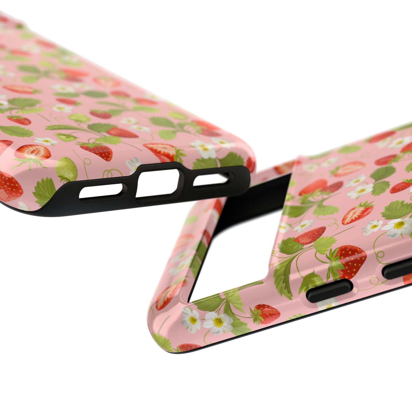 Strawberry Floral Tough Case - Cute Berry Pattern Phone Cover