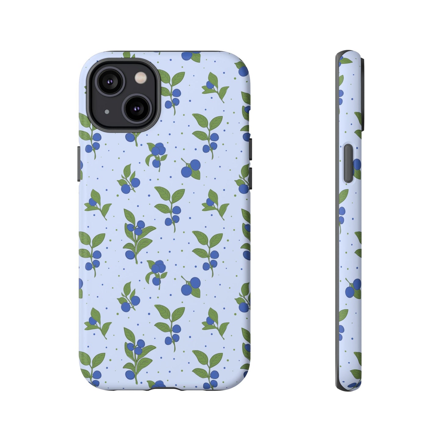 Floral Tough Phone Case - Blueberry Blossom Design